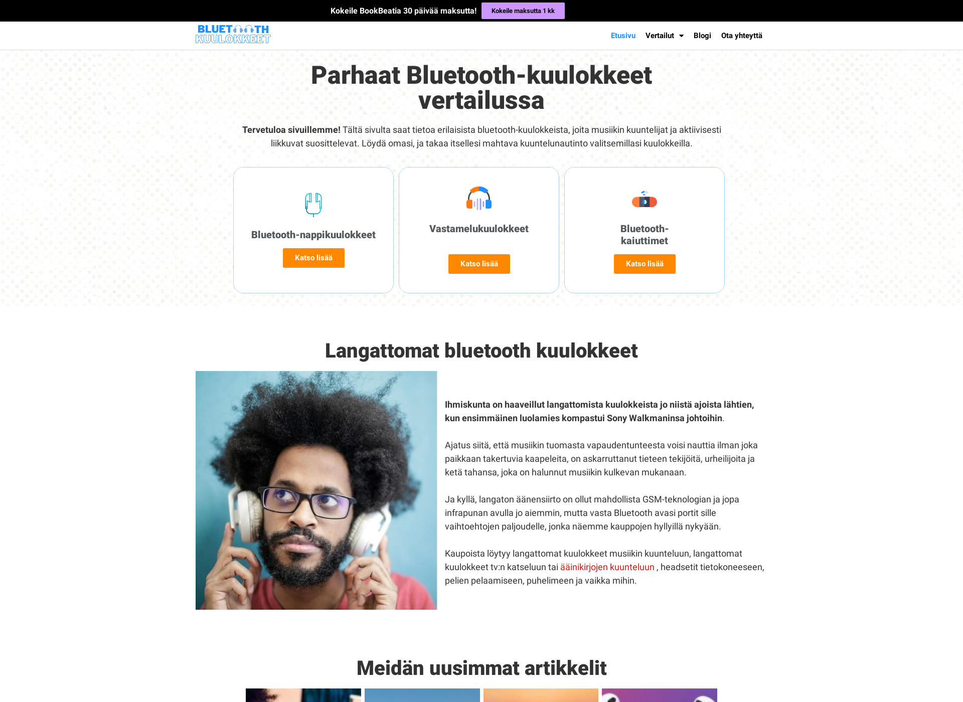 Screenshot for langattomatkuulokkeet.fi