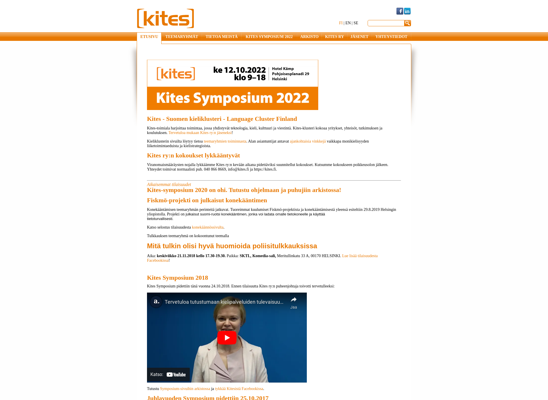 Screenshot for languagecluster.fi