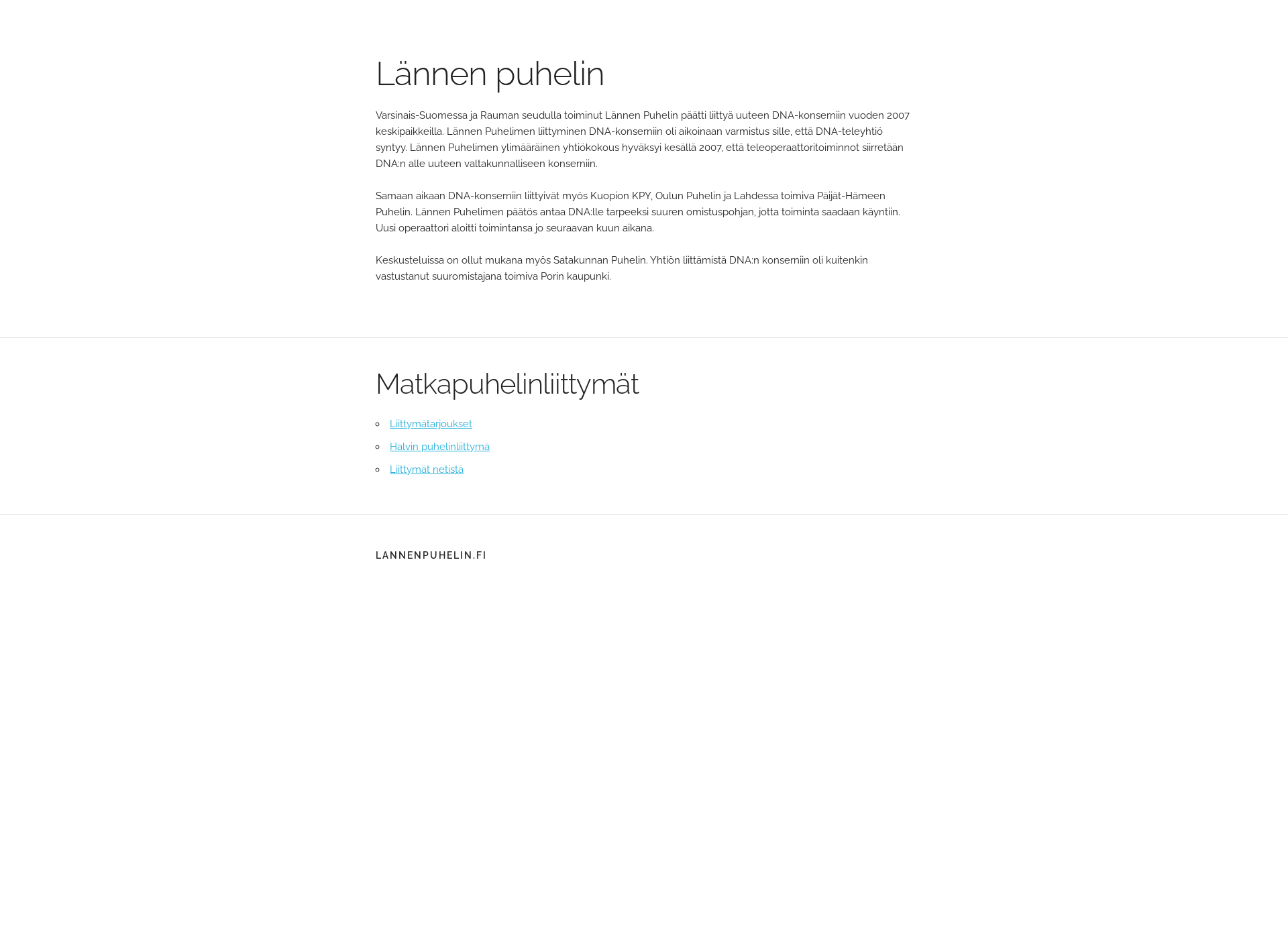 Screenshot for lannenpuhelin.fi