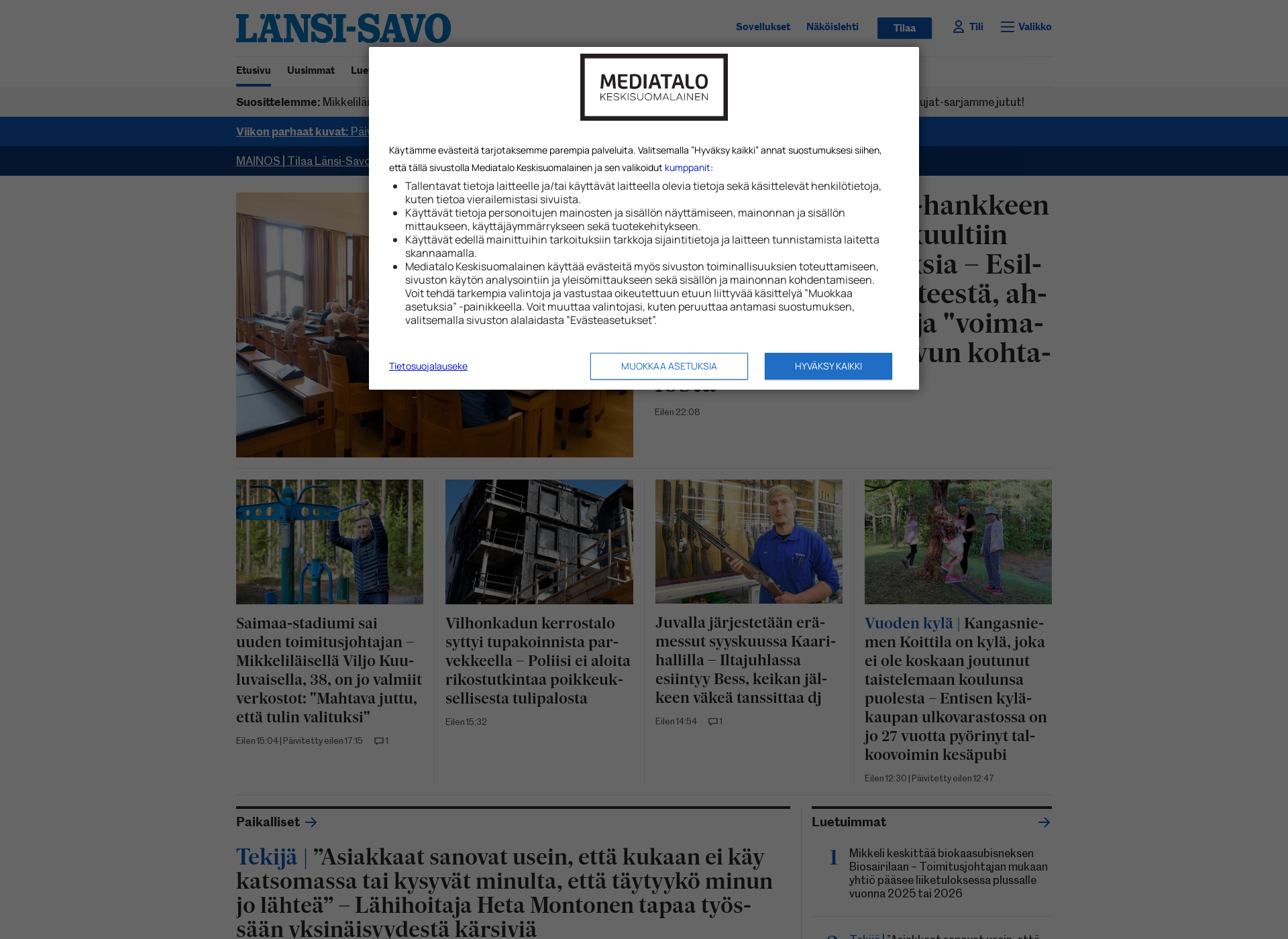 Screenshot for lansi-savo.fi