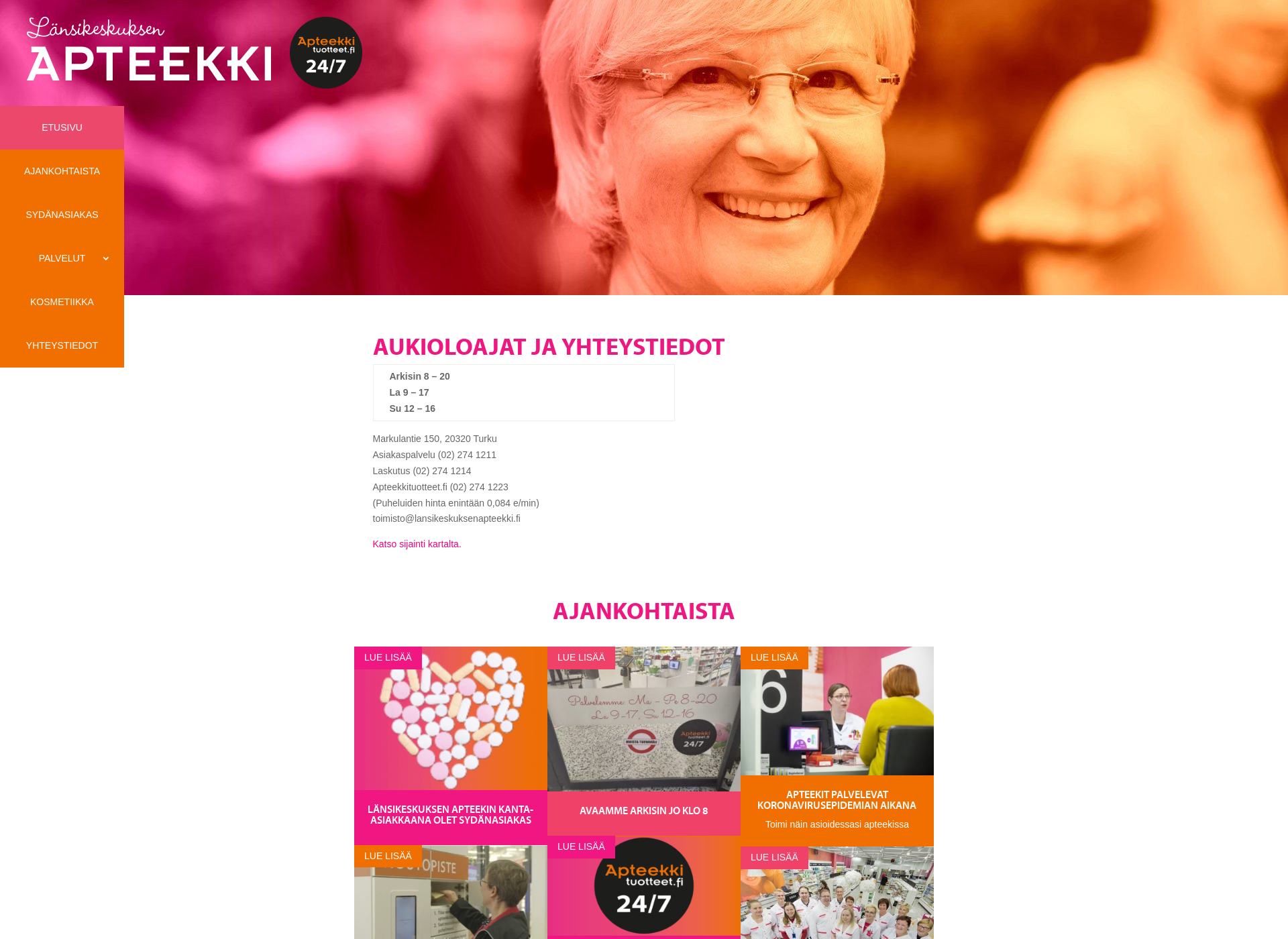 Skärmdump för lansikeskuksenapteekki.fi