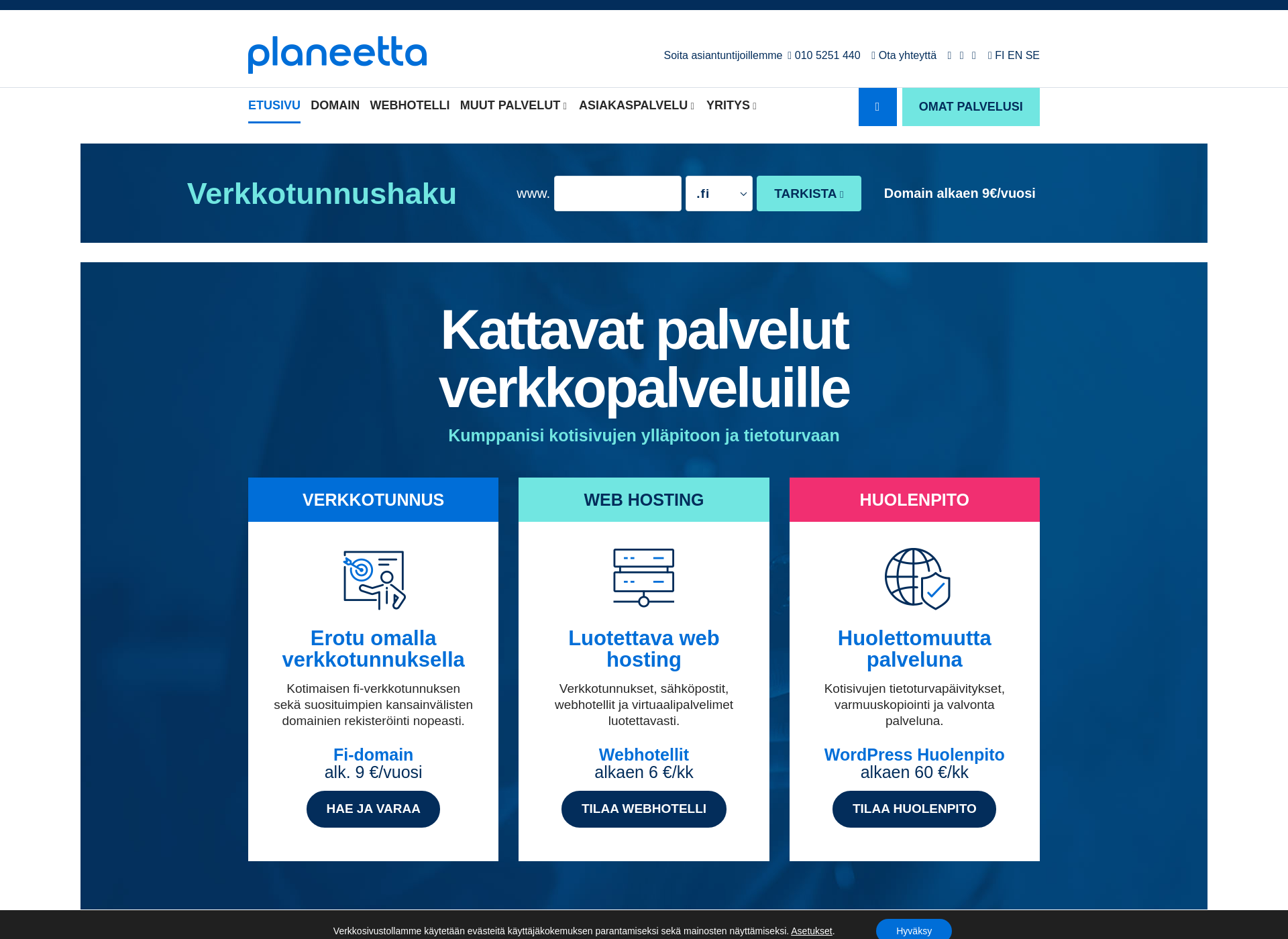 Skärmdump för lansimedia.fi