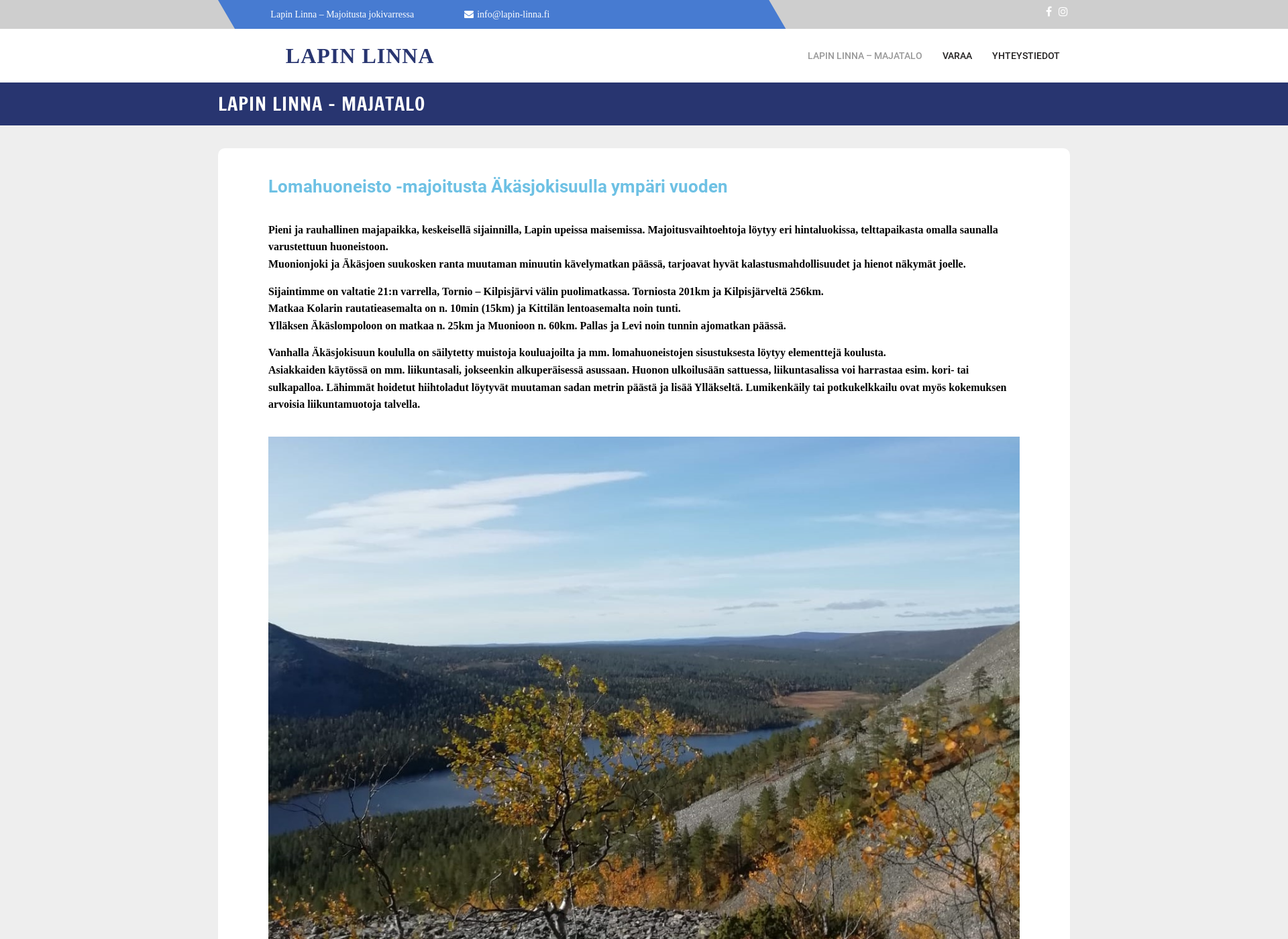 Skärmdump för lapin-linna.fi
