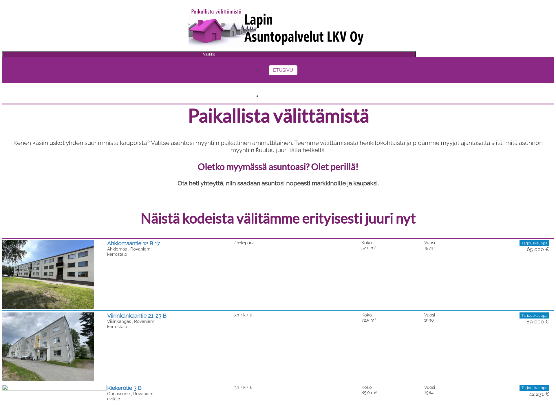 Screenshot for lapinasuntopalvelut.fi