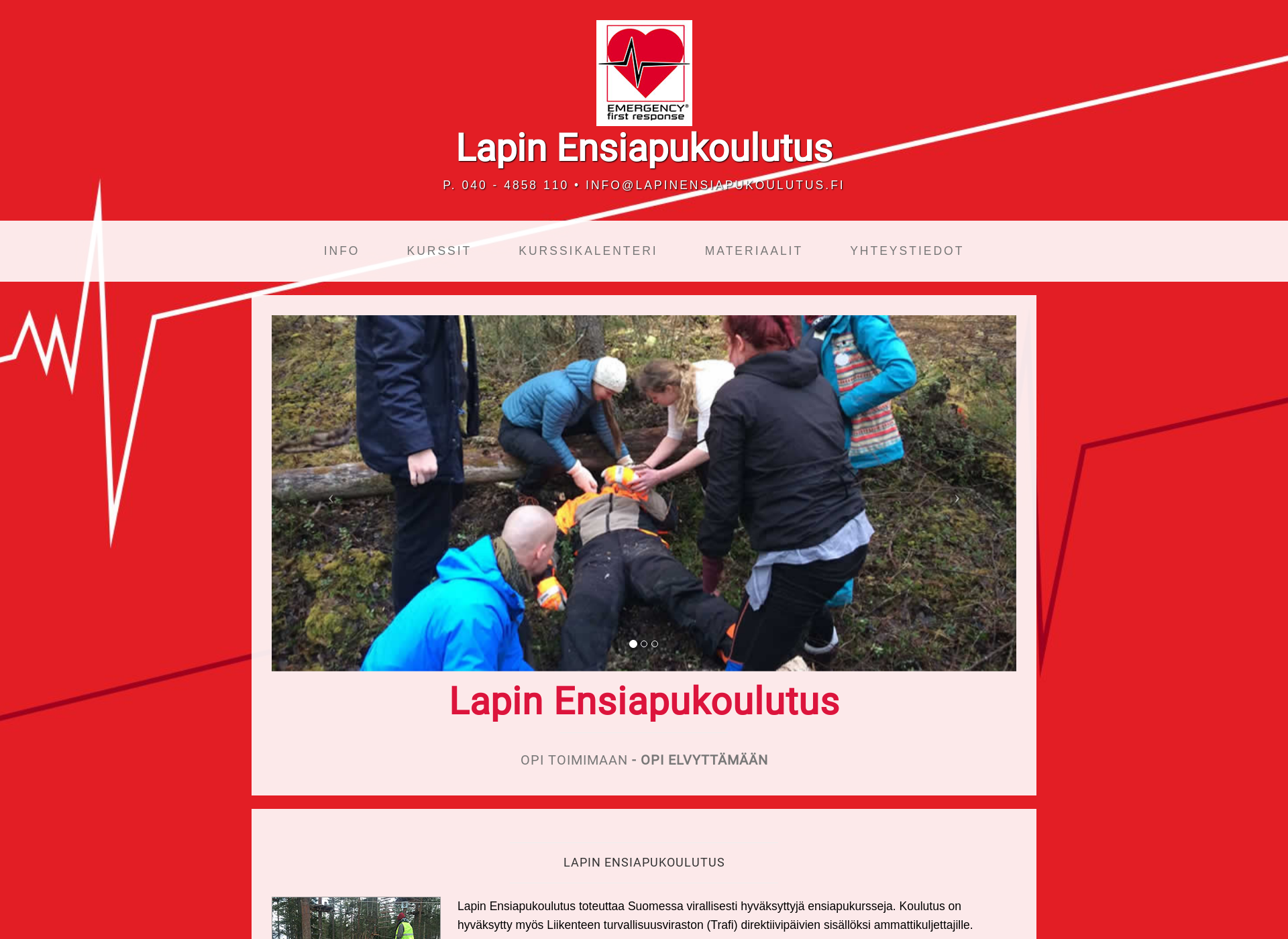 Screenshot for lapinensiapukoulutus.fi