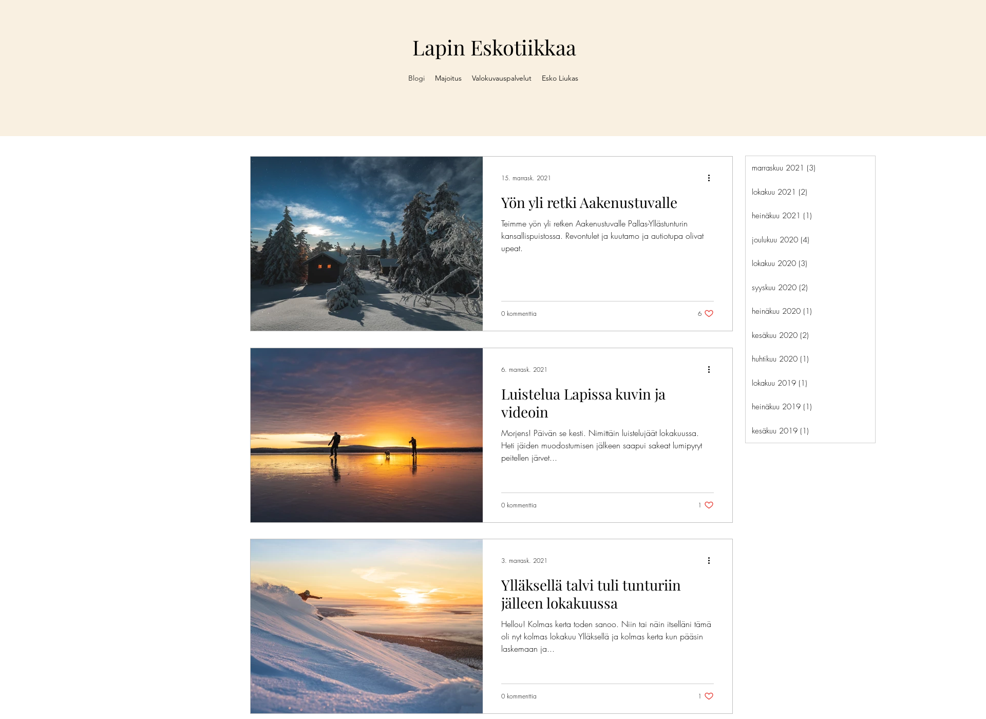 Skärmdump för lapineskotiikkaa.fi