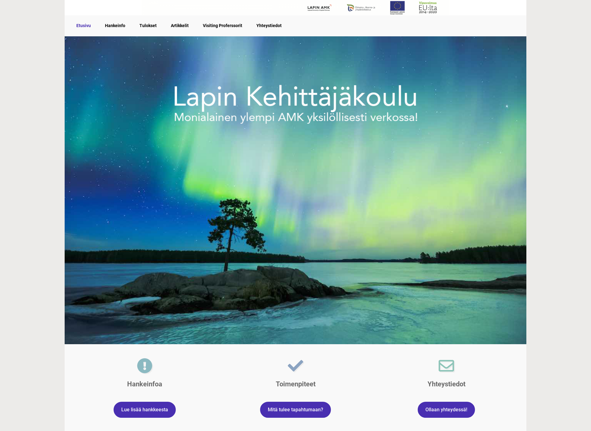 Skärmdump för lapinkehittajakoulu.fi