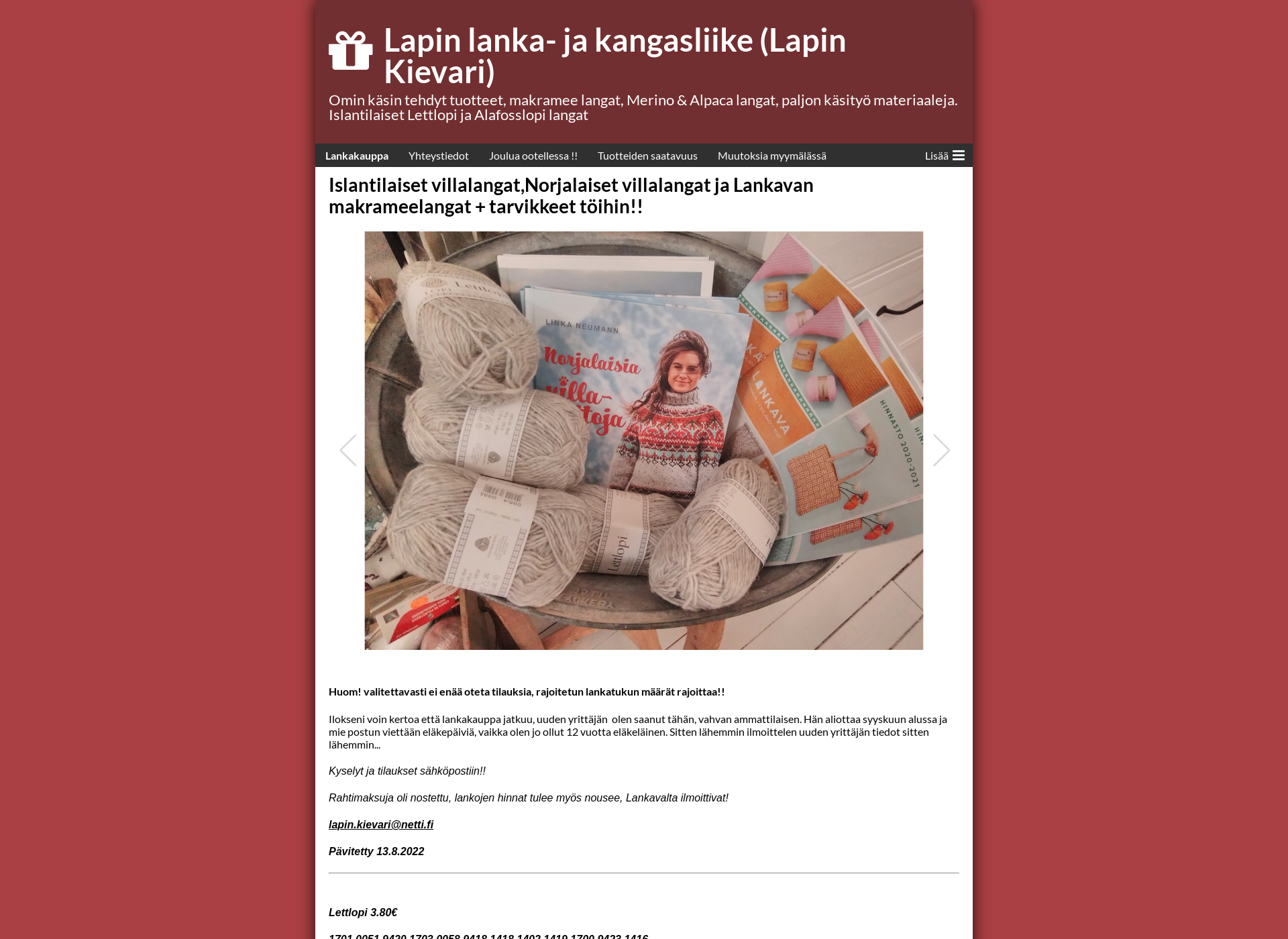 Screenshot for lapinkievari.fi