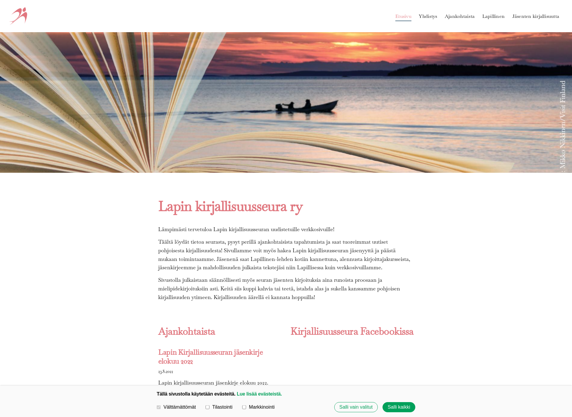 Skärmdump för lapinkirjallisuusseura.fi