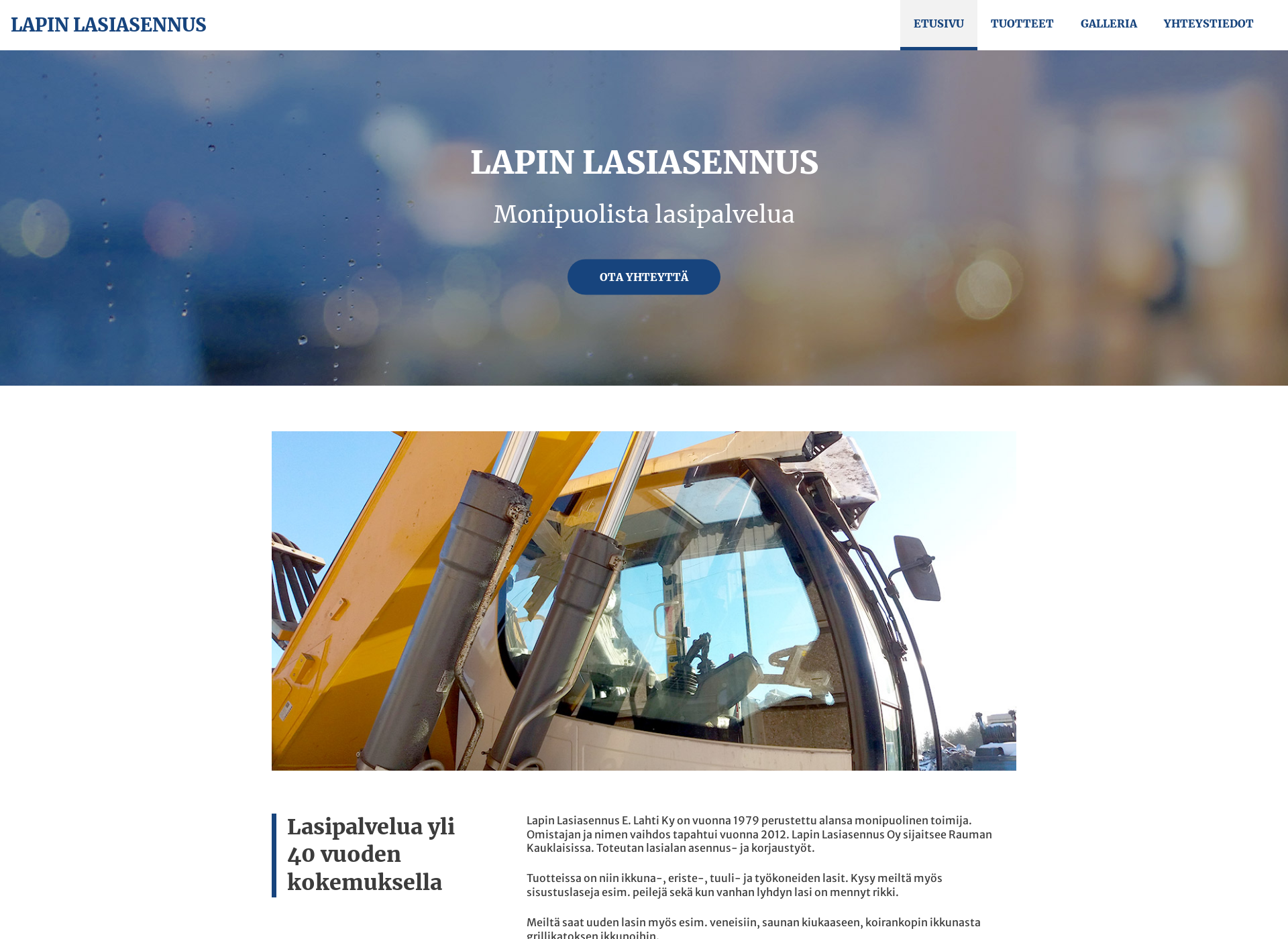 Skärmdump för lapinlasiasennus.fi