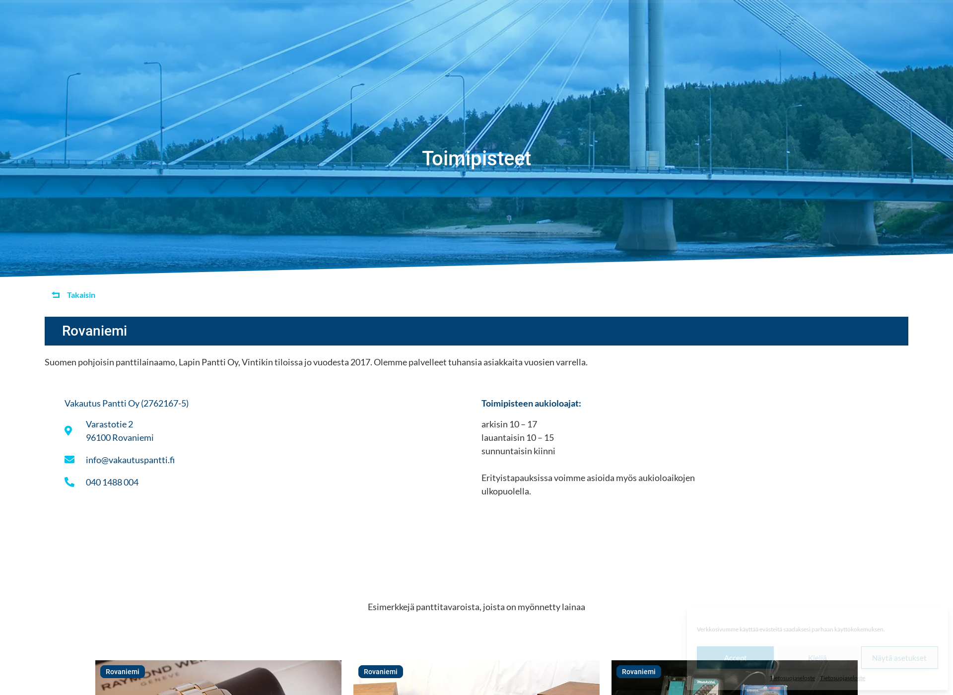Skärmdump för lapinpantti.fi