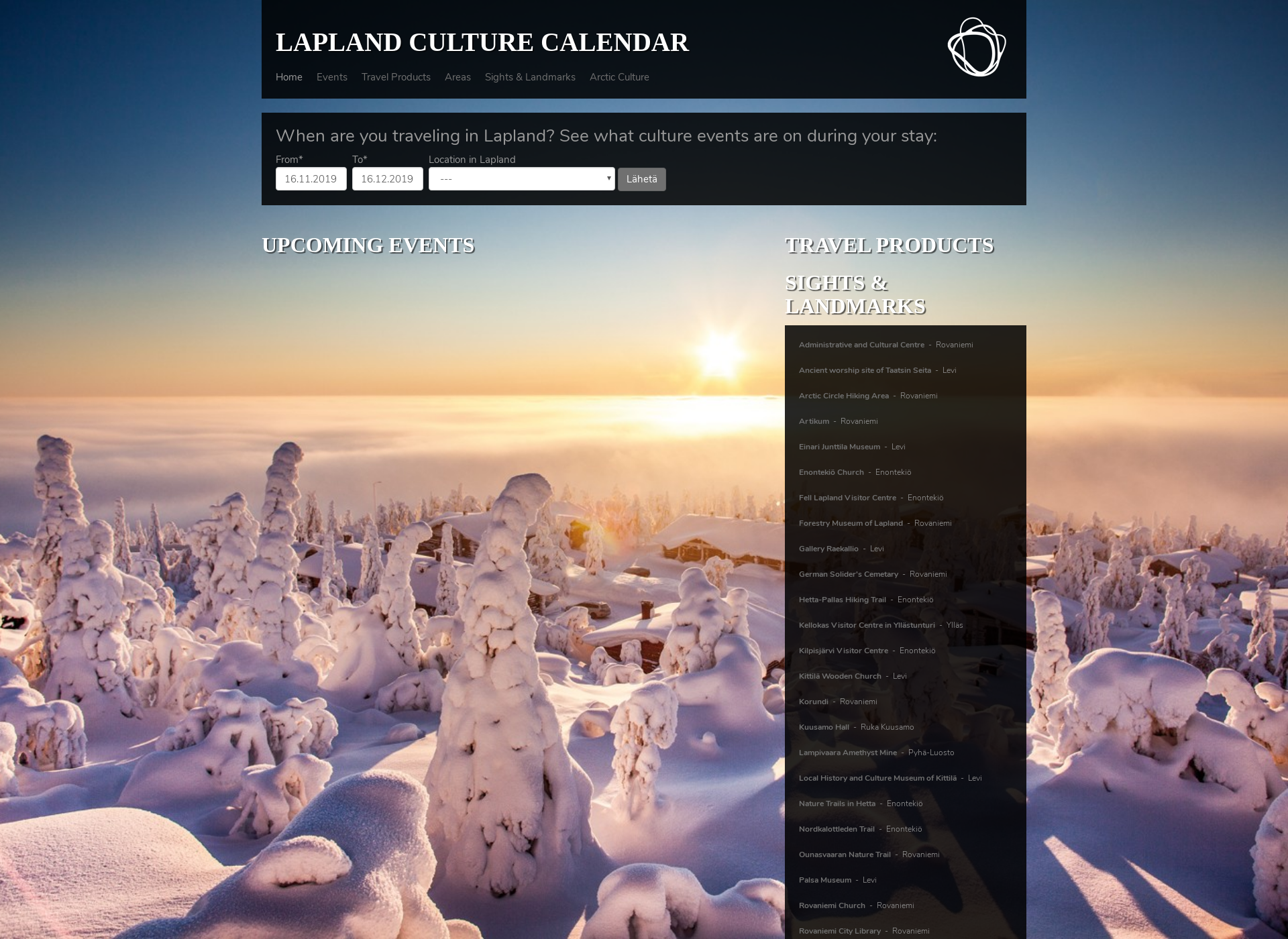 Screenshot for laplandculture.fi