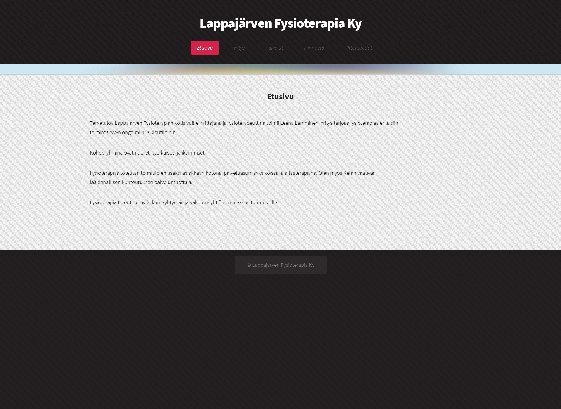 Skärmdump för lappajarvenft.fi