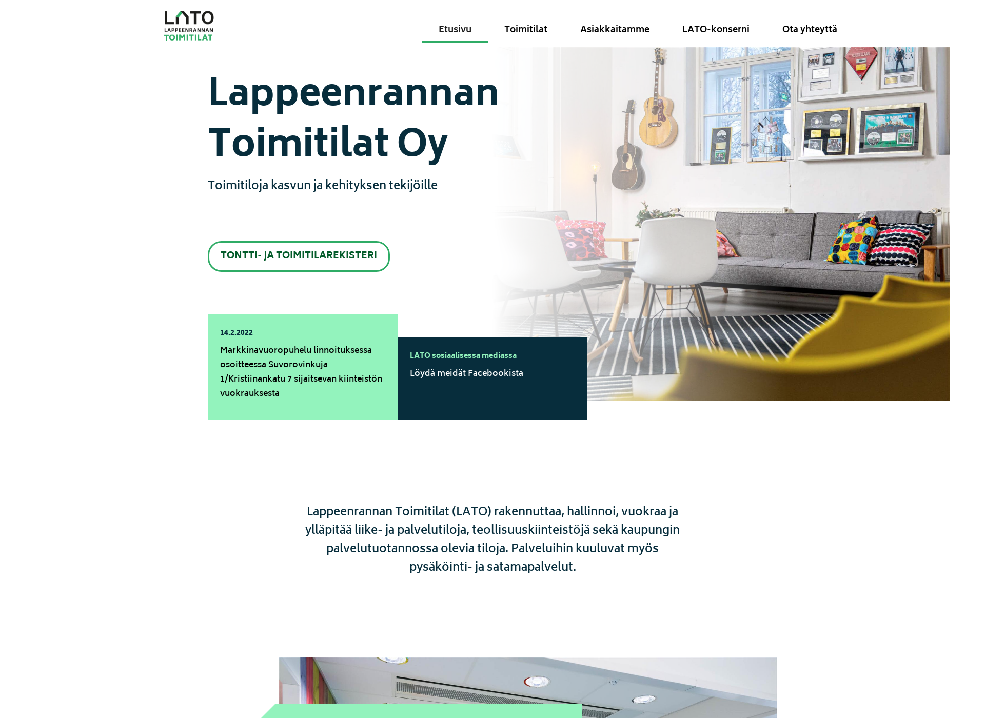 Screenshot for lappeenrannantoimitilat.fi