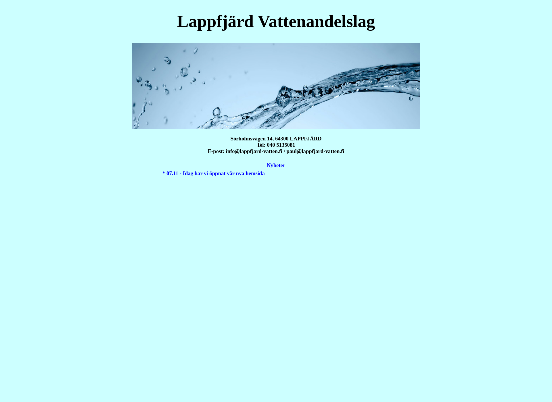 Näyttökuva lappfjard-vatten.fi