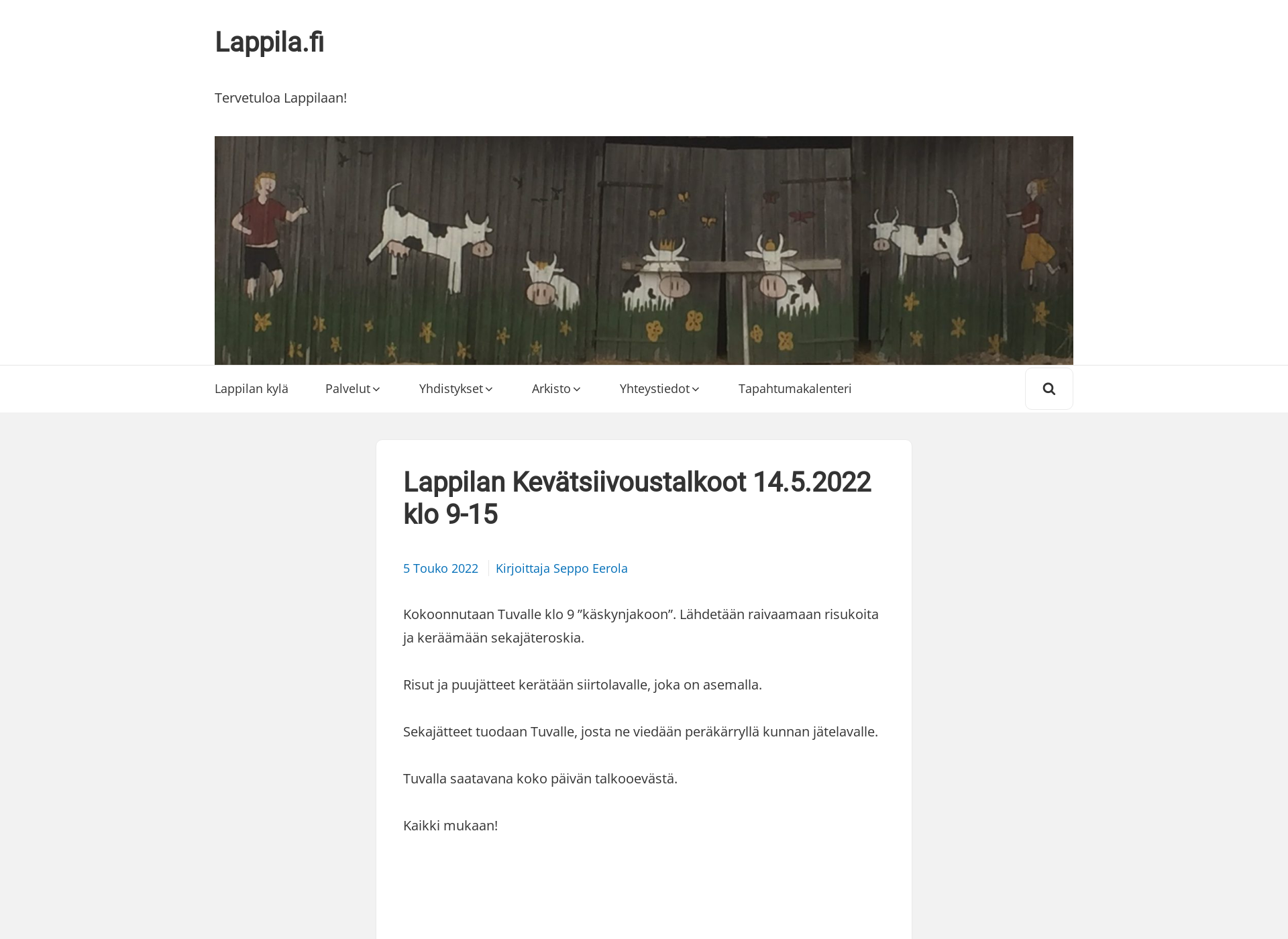 Skärmdump för lappila.fi