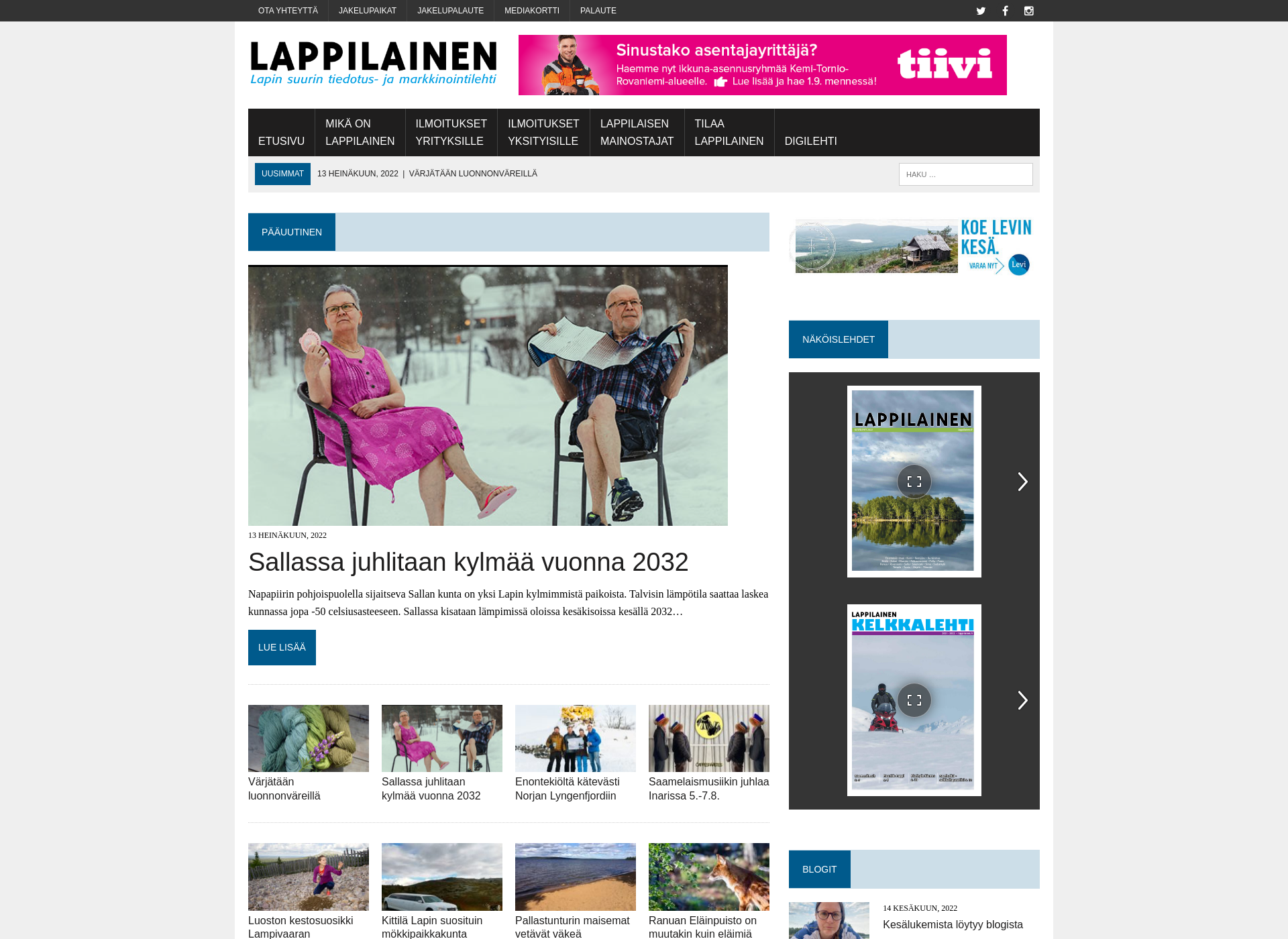 Näyttökuva lappilainen.fi