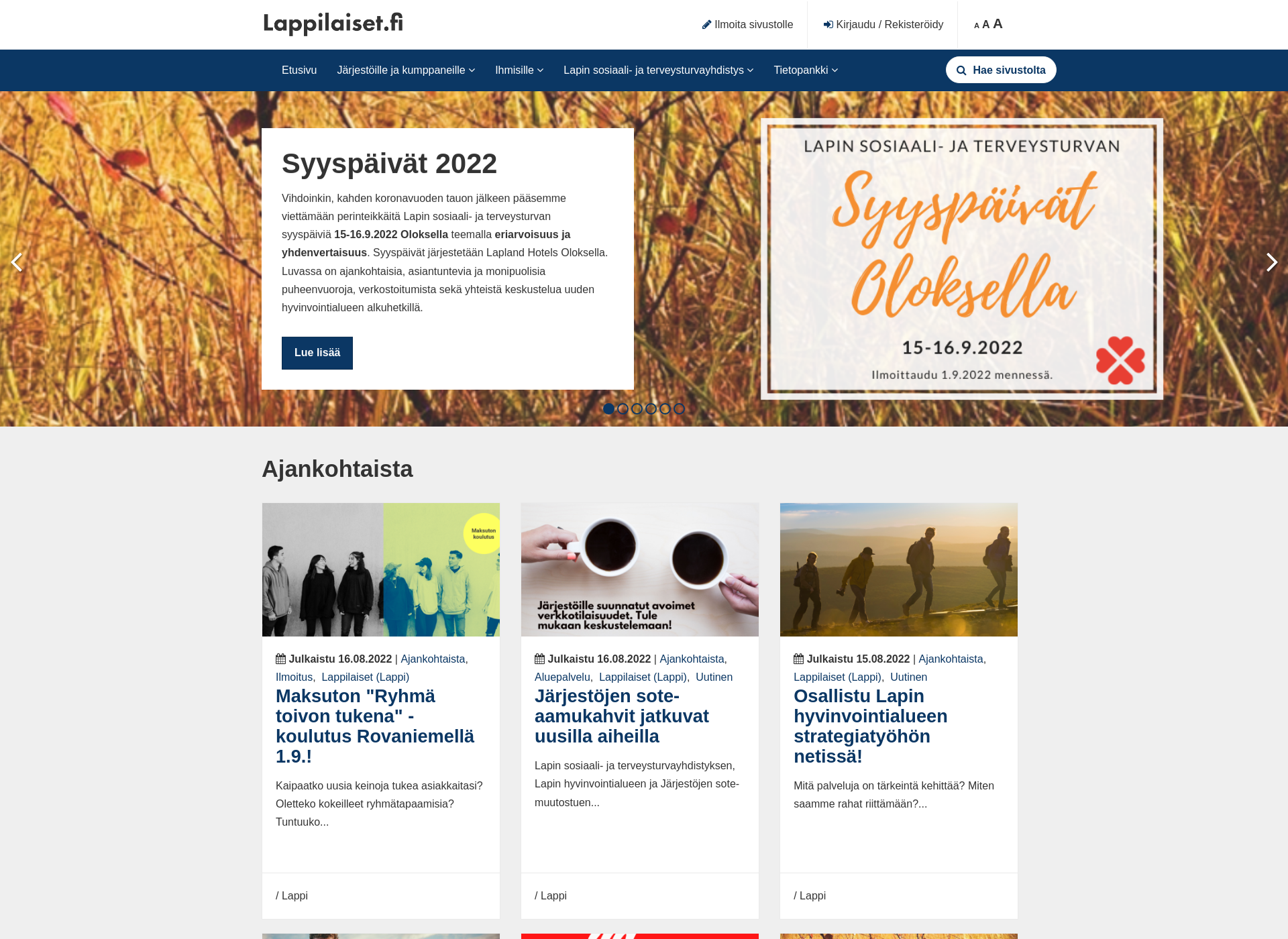 Screenshot for lappilaiset.fi