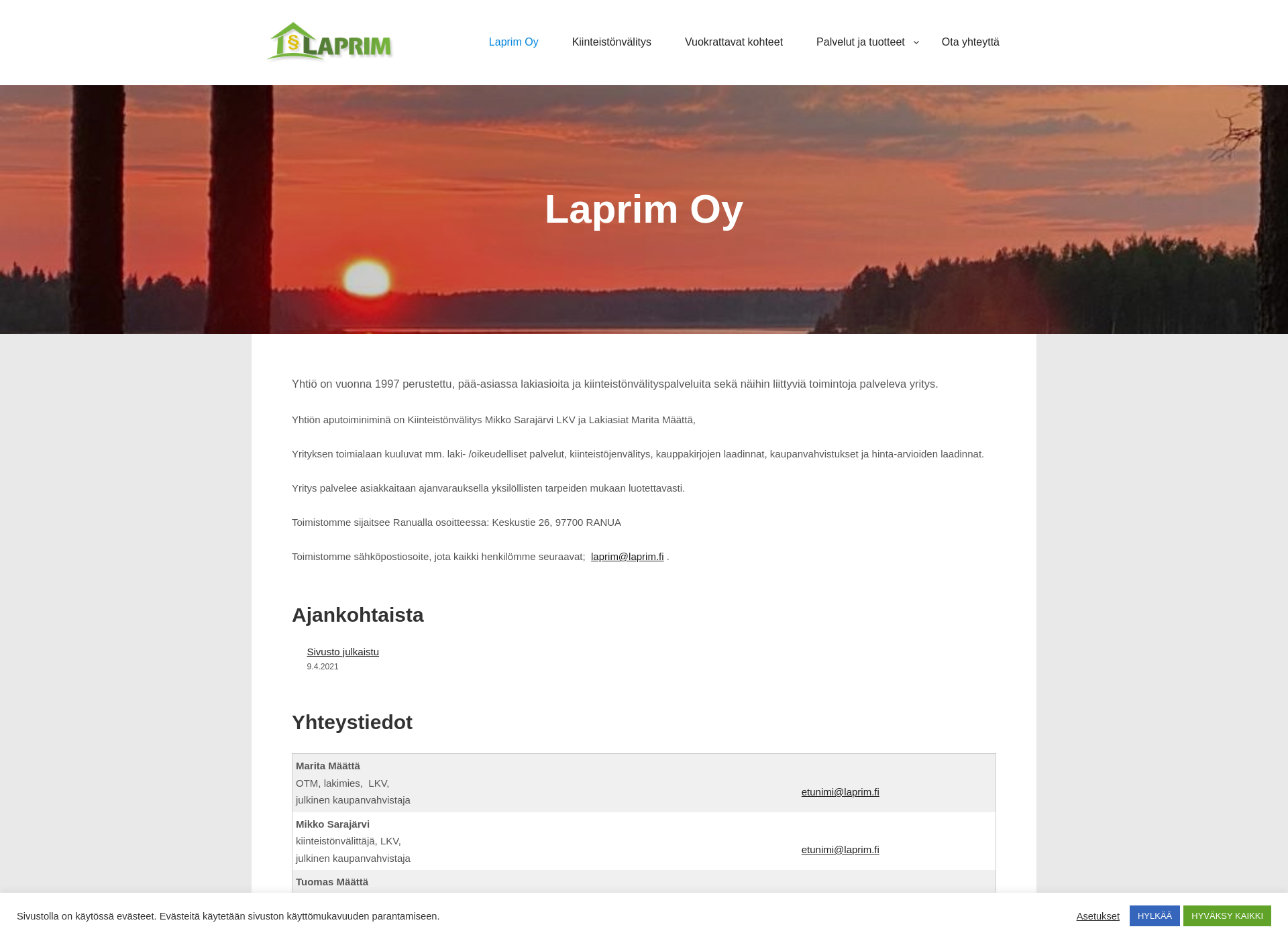 Screenshot for laprim.fi