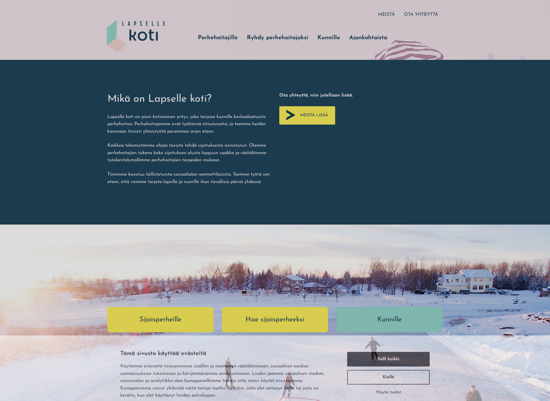 Screenshot for lapsellekoti.fi