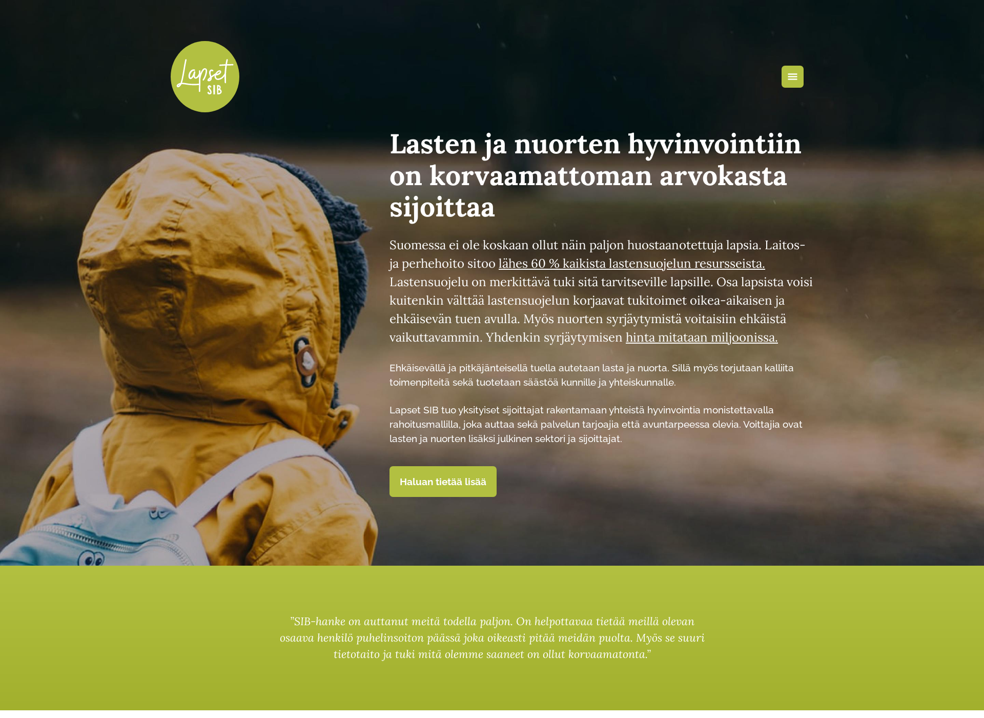 Screenshot for lapsetsib.fi