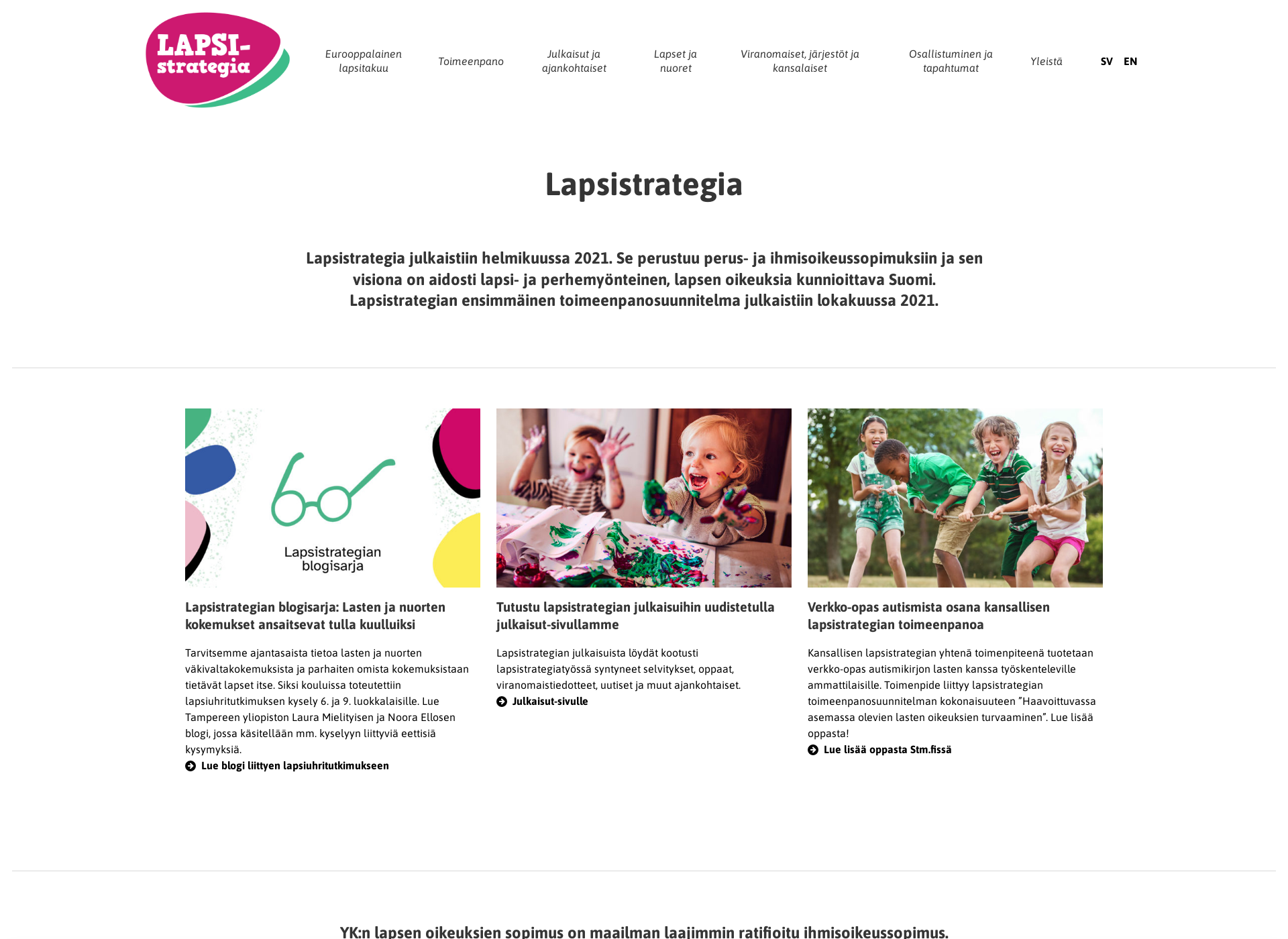 Screenshot for lapsistrategia.fi