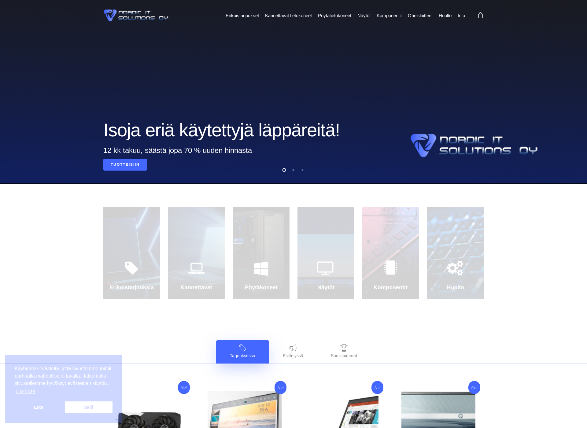 Skärmdump för laptops.fi