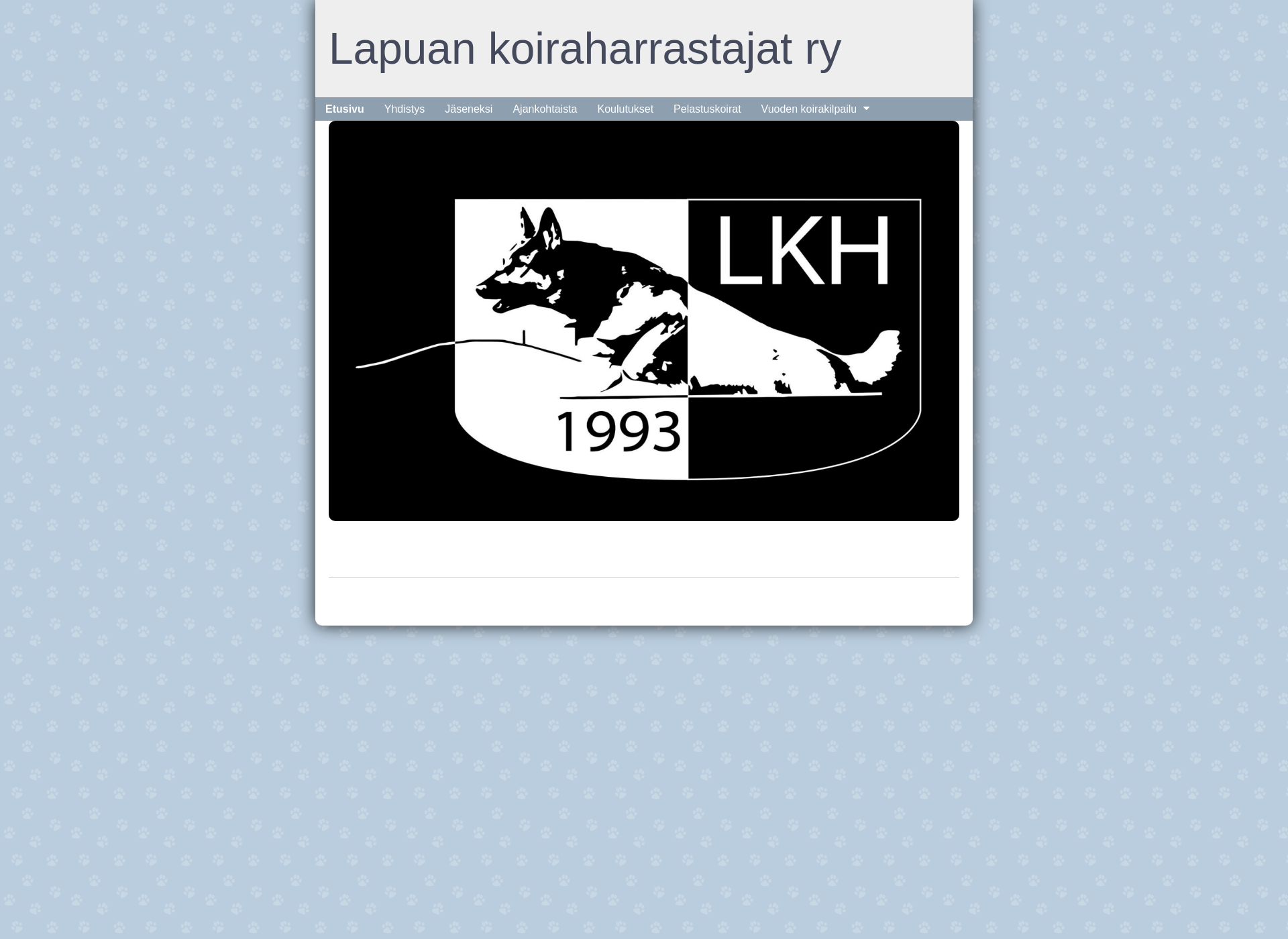 Skärmdump för lapuankoiraharrastajat.fi