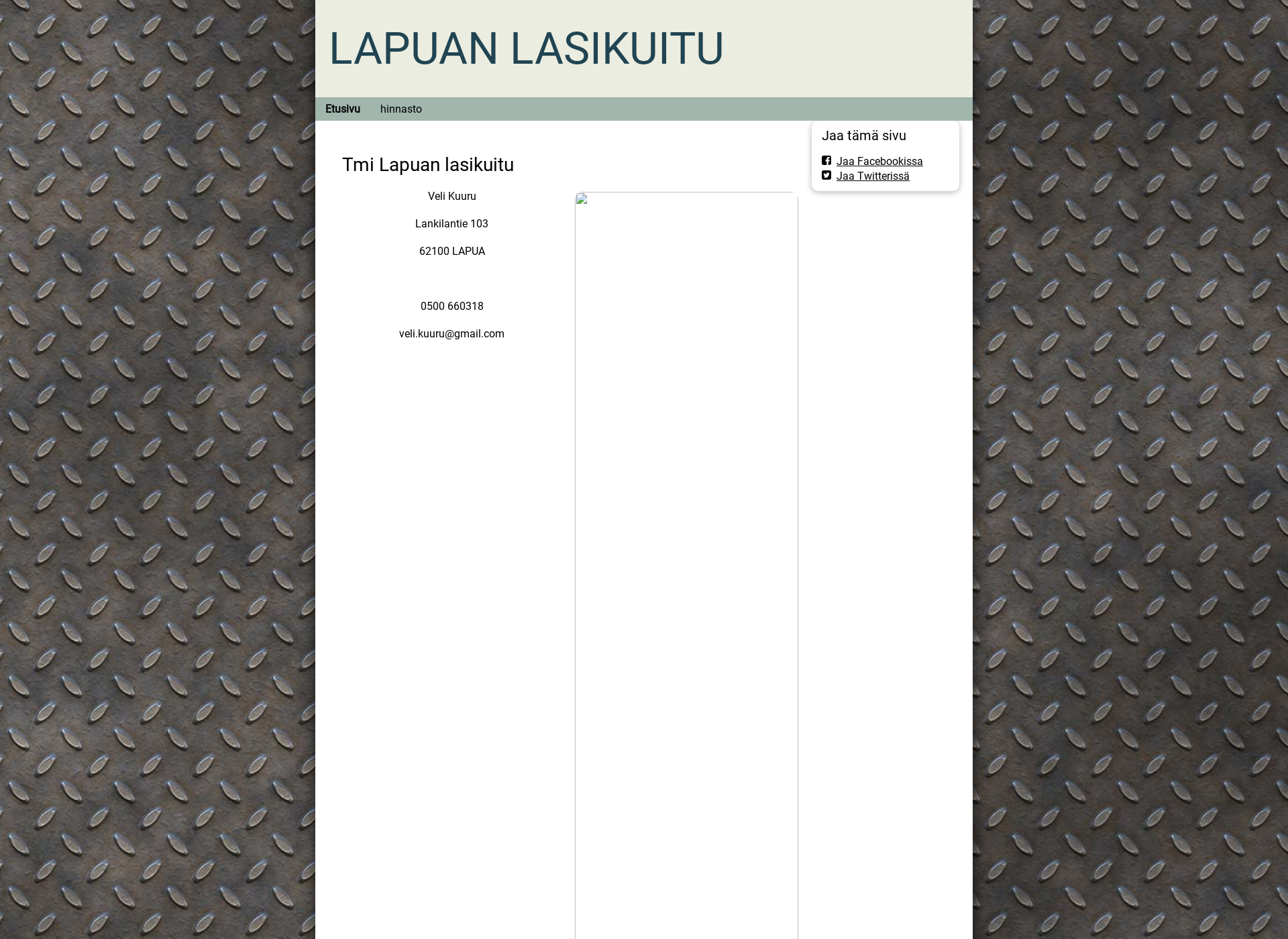 Skärmdump för lapuanlasikuitu.fi