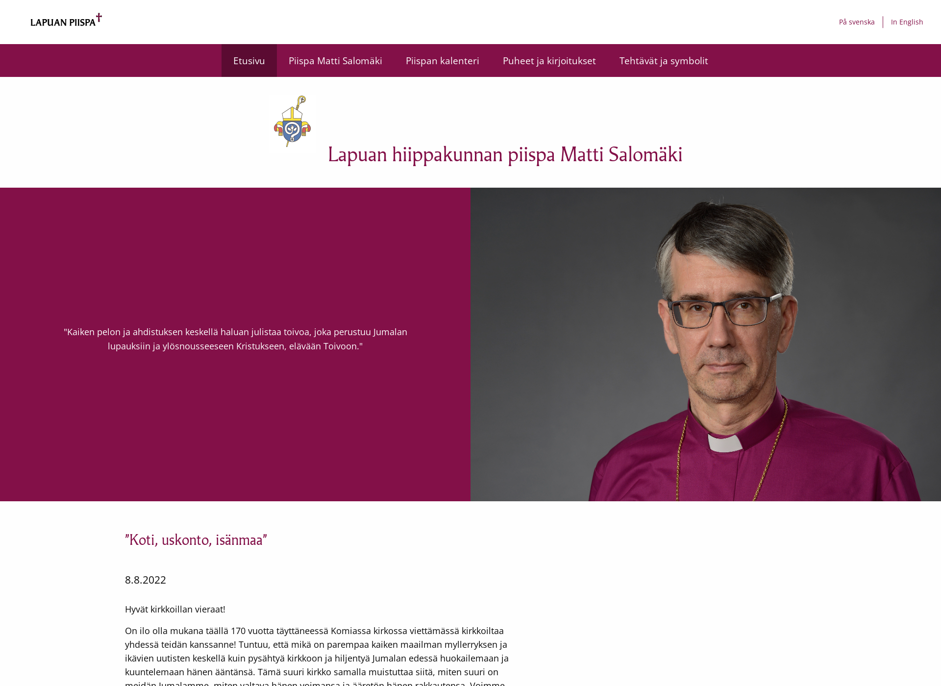 Screenshot for lapuanpiispa.fi