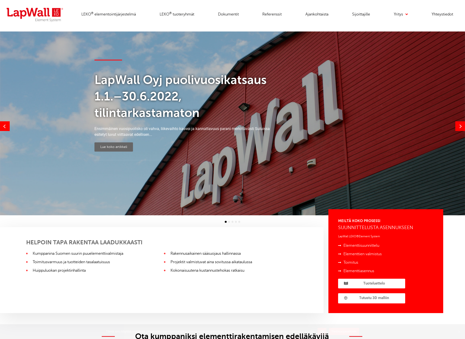 Skärmdump för lapwall.fi