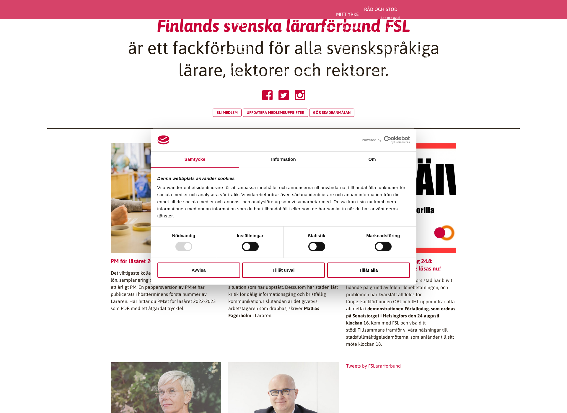 Näyttökuva lararforbundet.fi