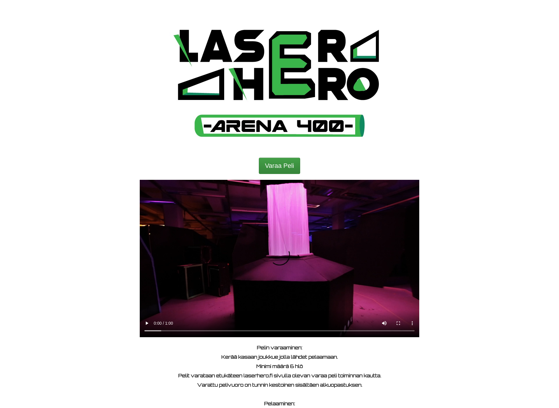 Skärmdump för laserhero.fi