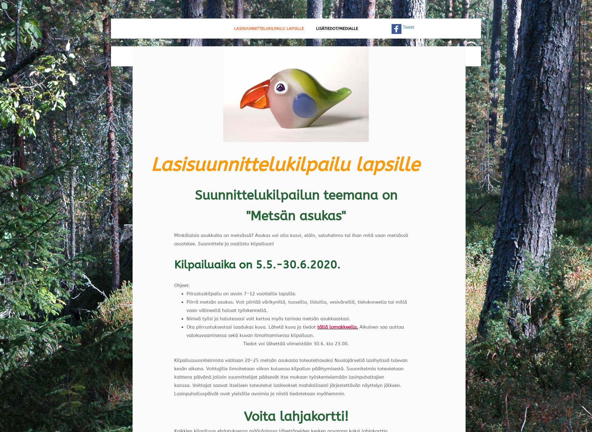 Screenshot for lasisuunnittelukilpailu.fi