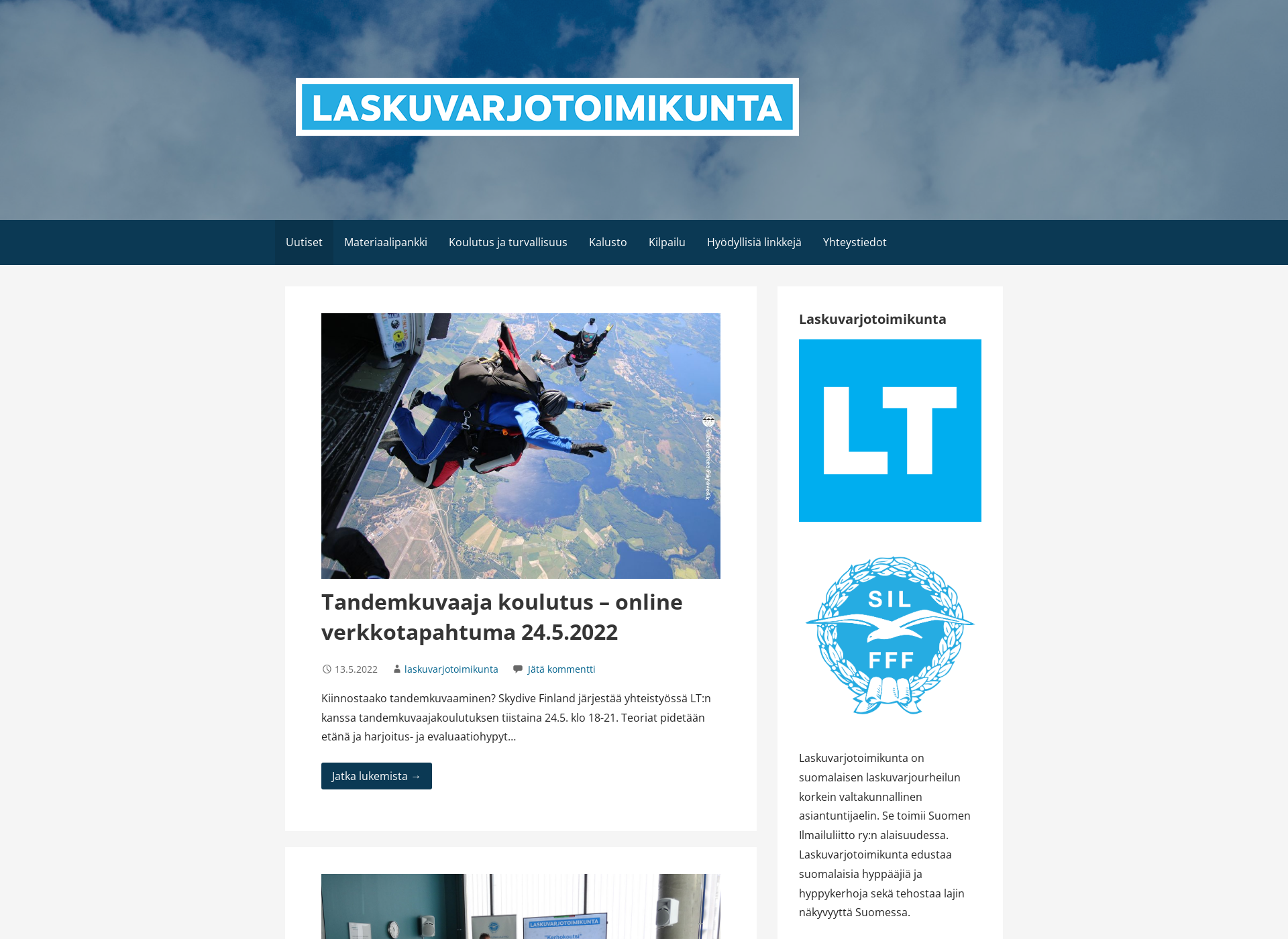 Screenshot for laskuvarjotoimikunta.fi