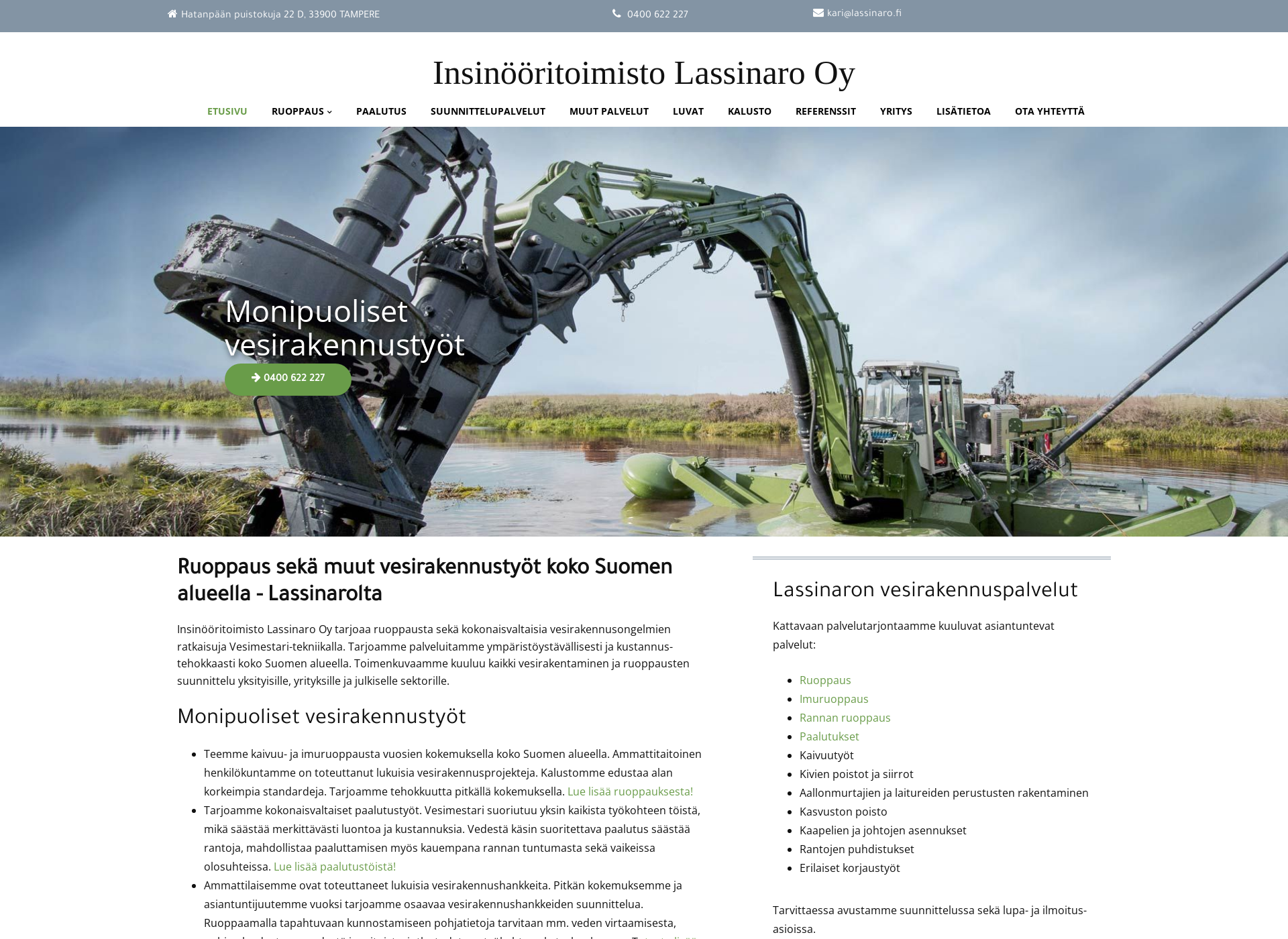 Skärmdump för lassinaro.fi