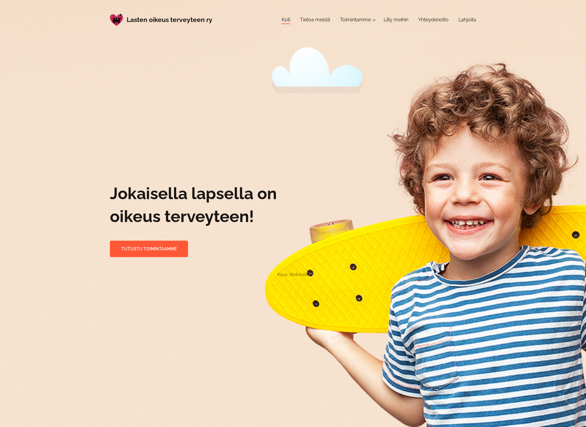 Näyttökuva lastenoikeusterveyteen.fi