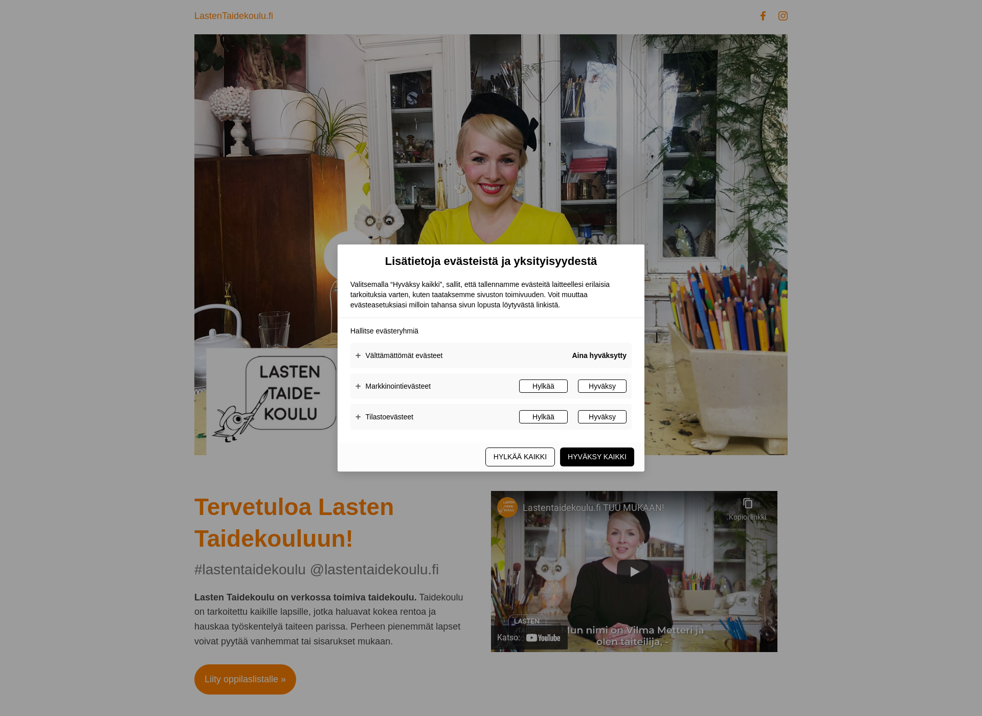 Screenshot for lastentaidekoulu.fi