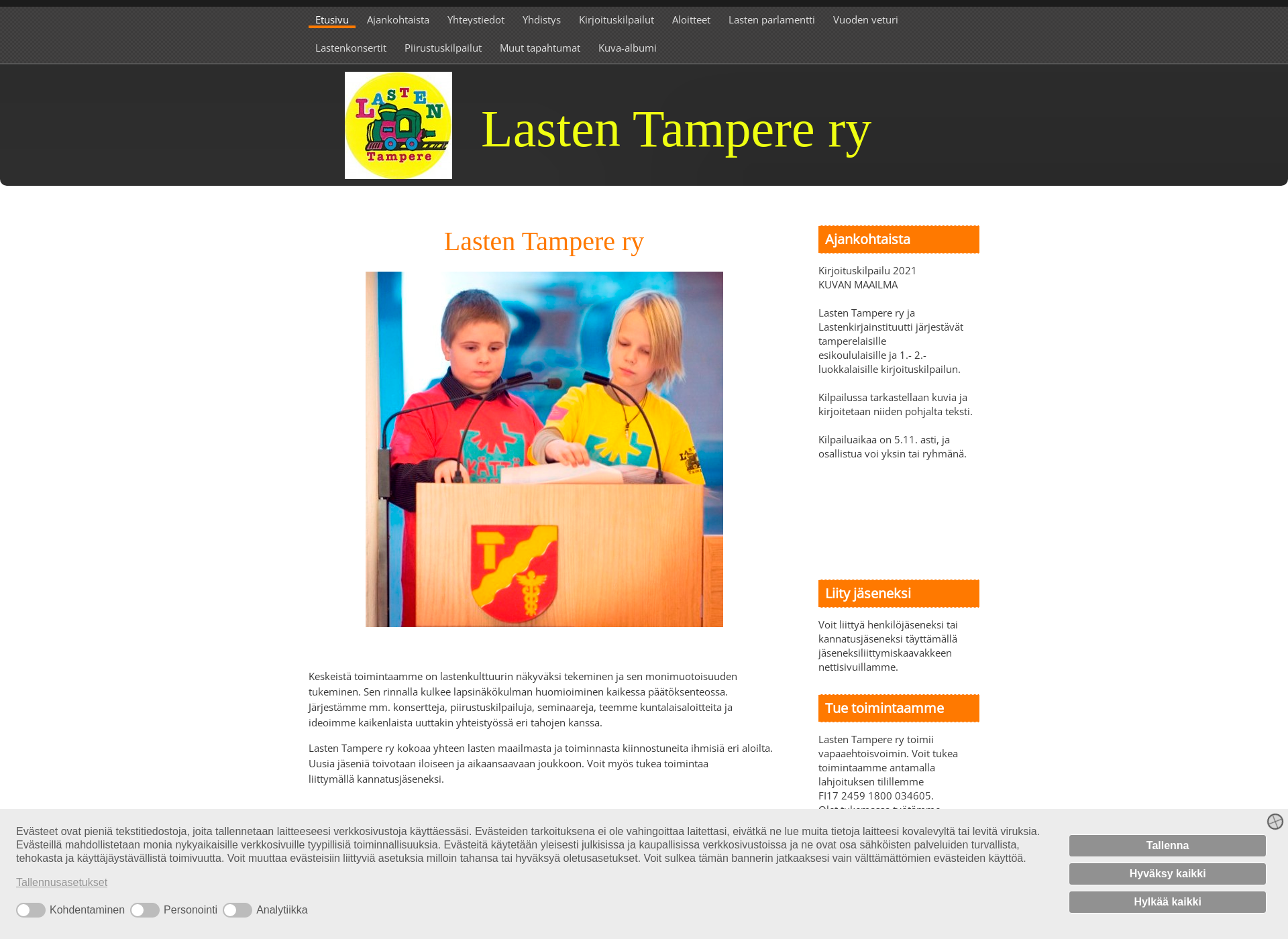 Screenshot for lastentampere.fi