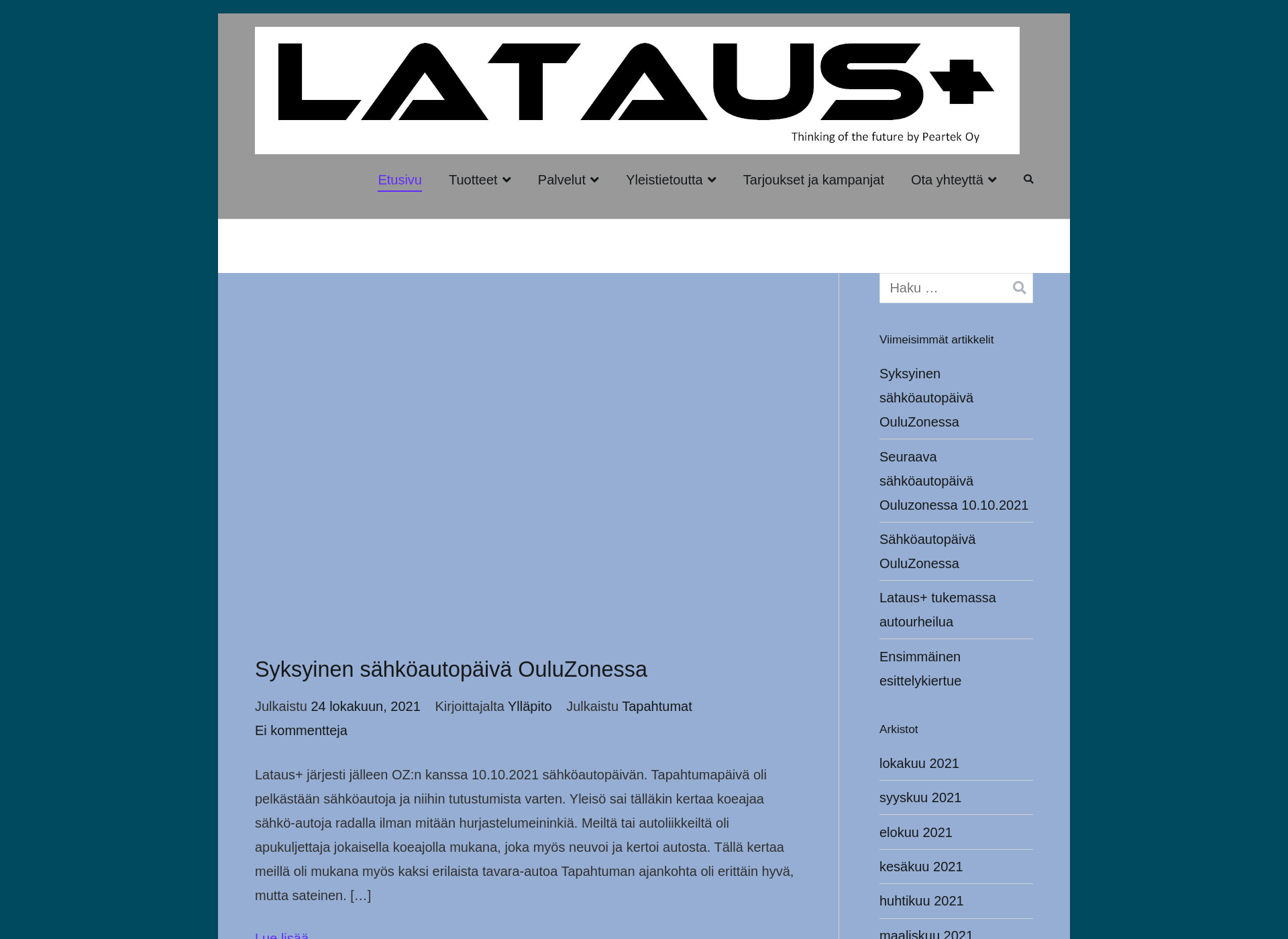 Skärmdump för latausplus.fi