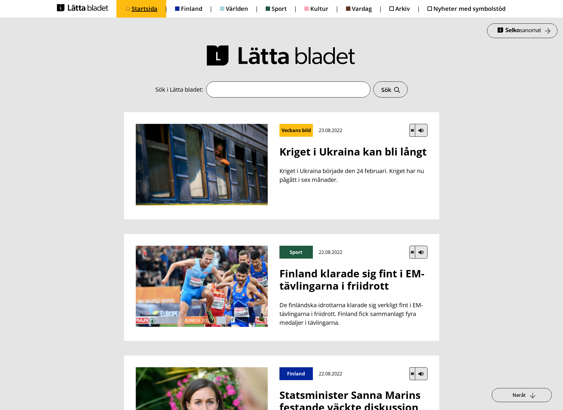Screenshot for lattabladet.fi