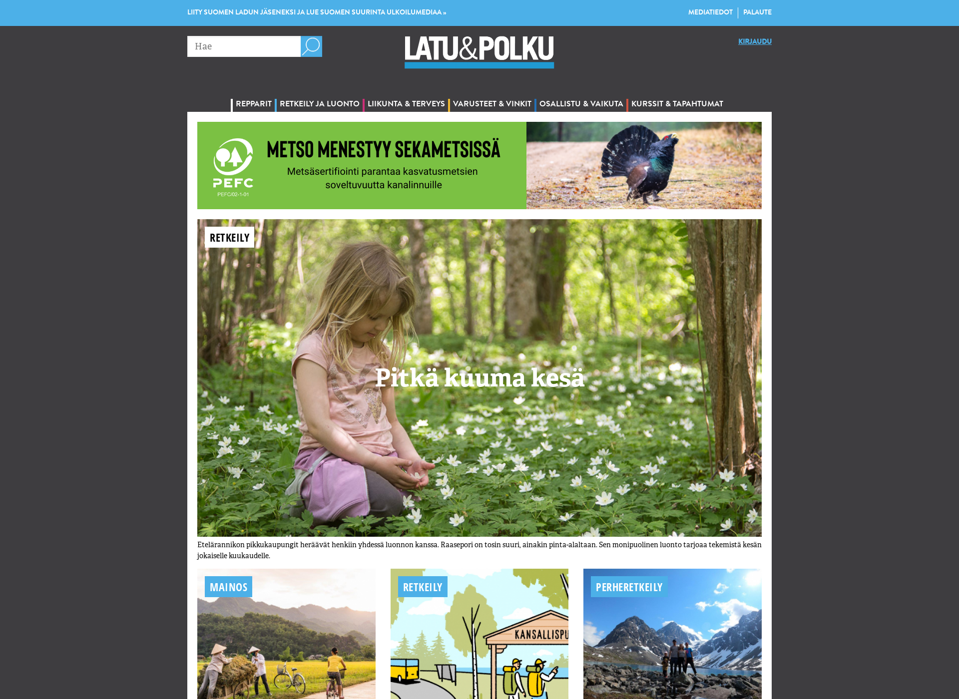 Skärmdump för latujapolku.fi