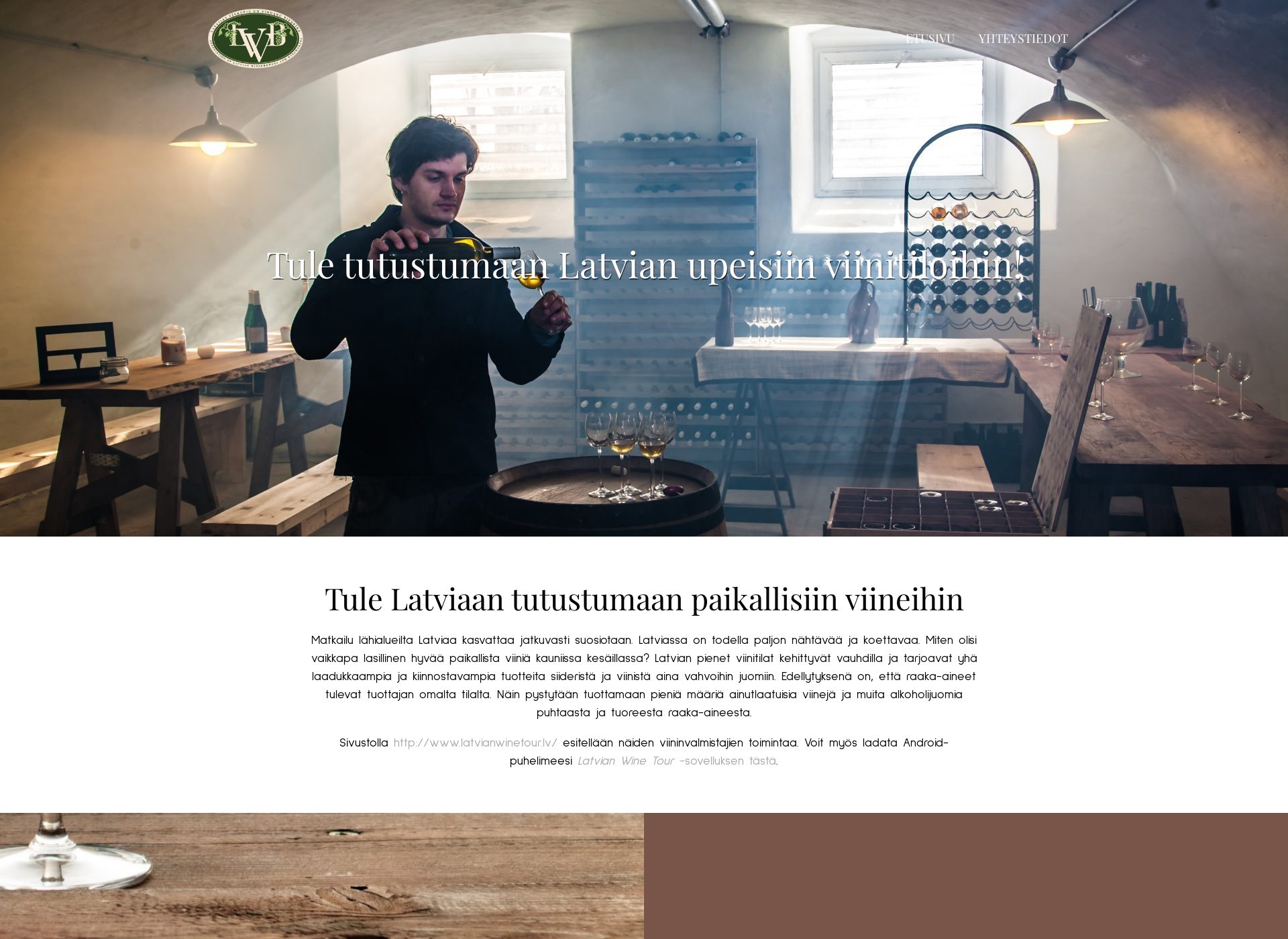 Skärmdump för latvianviinitilat.fi