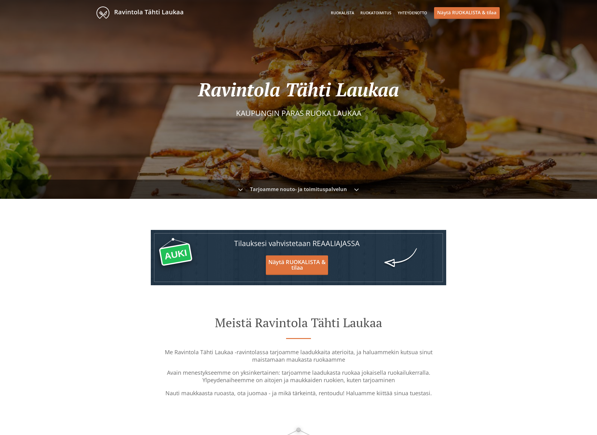 Skärmdump för laukka-tahtiravintola.fi
