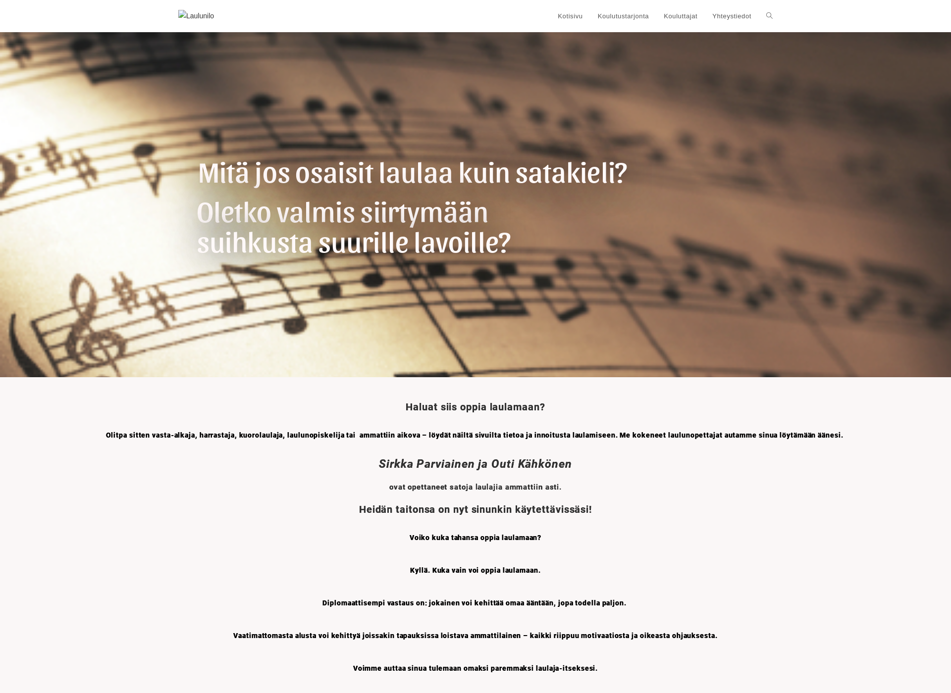 Skärmdump för lauluonilo.fi