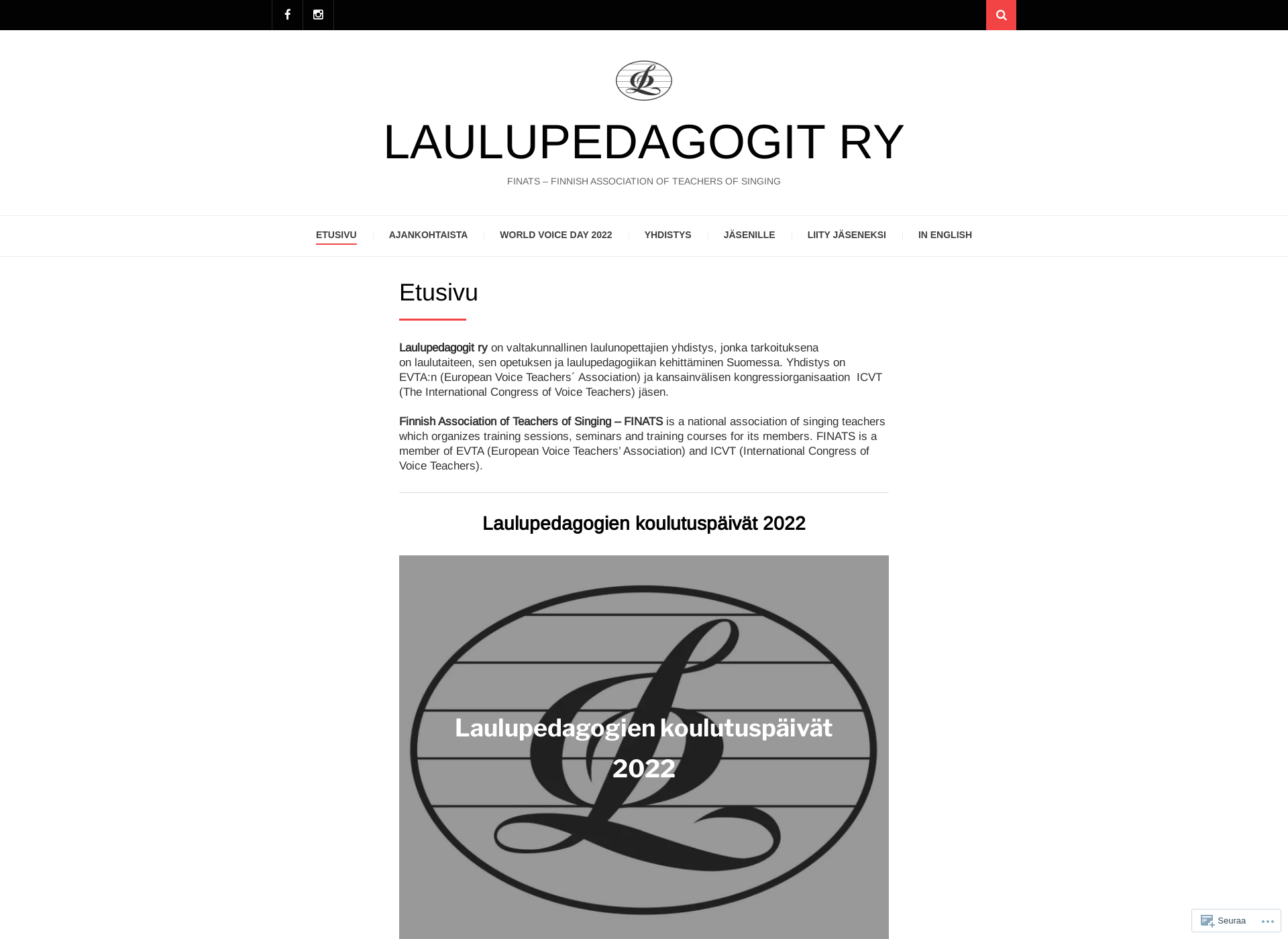 Screenshot for laulupedagogit.fi