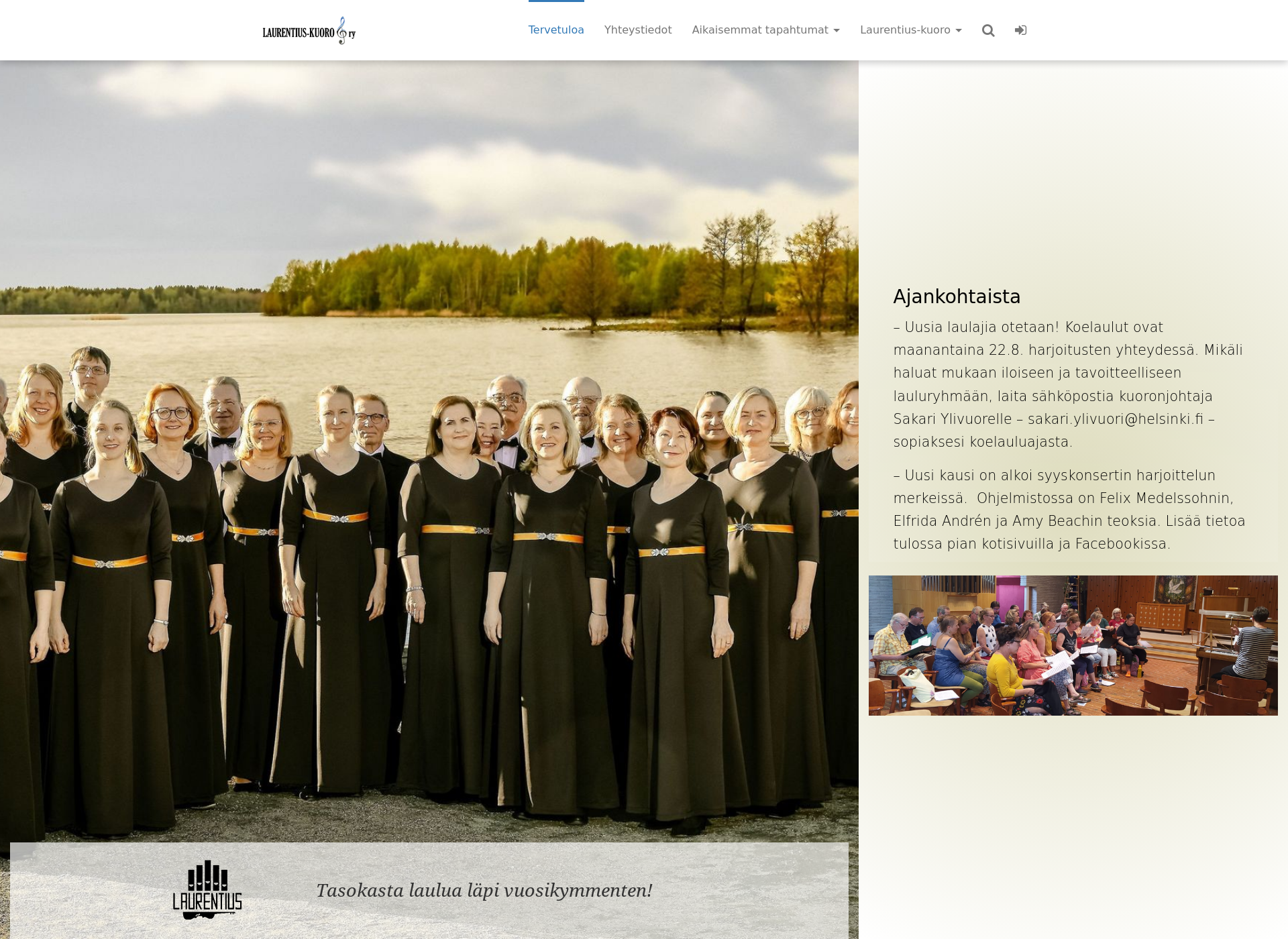 Screenshot for laurentiuskuoro.fi