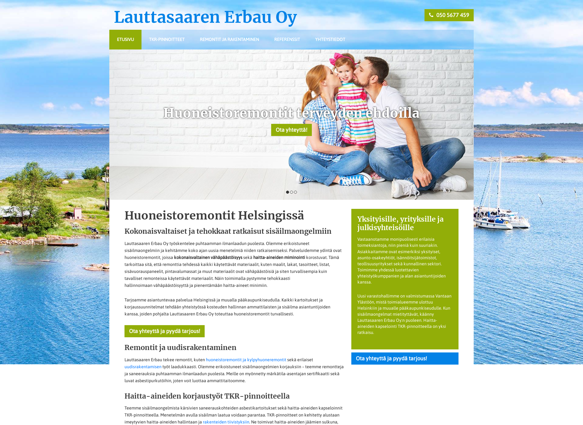 Näyttökuva lauttasaarenerbau.fi