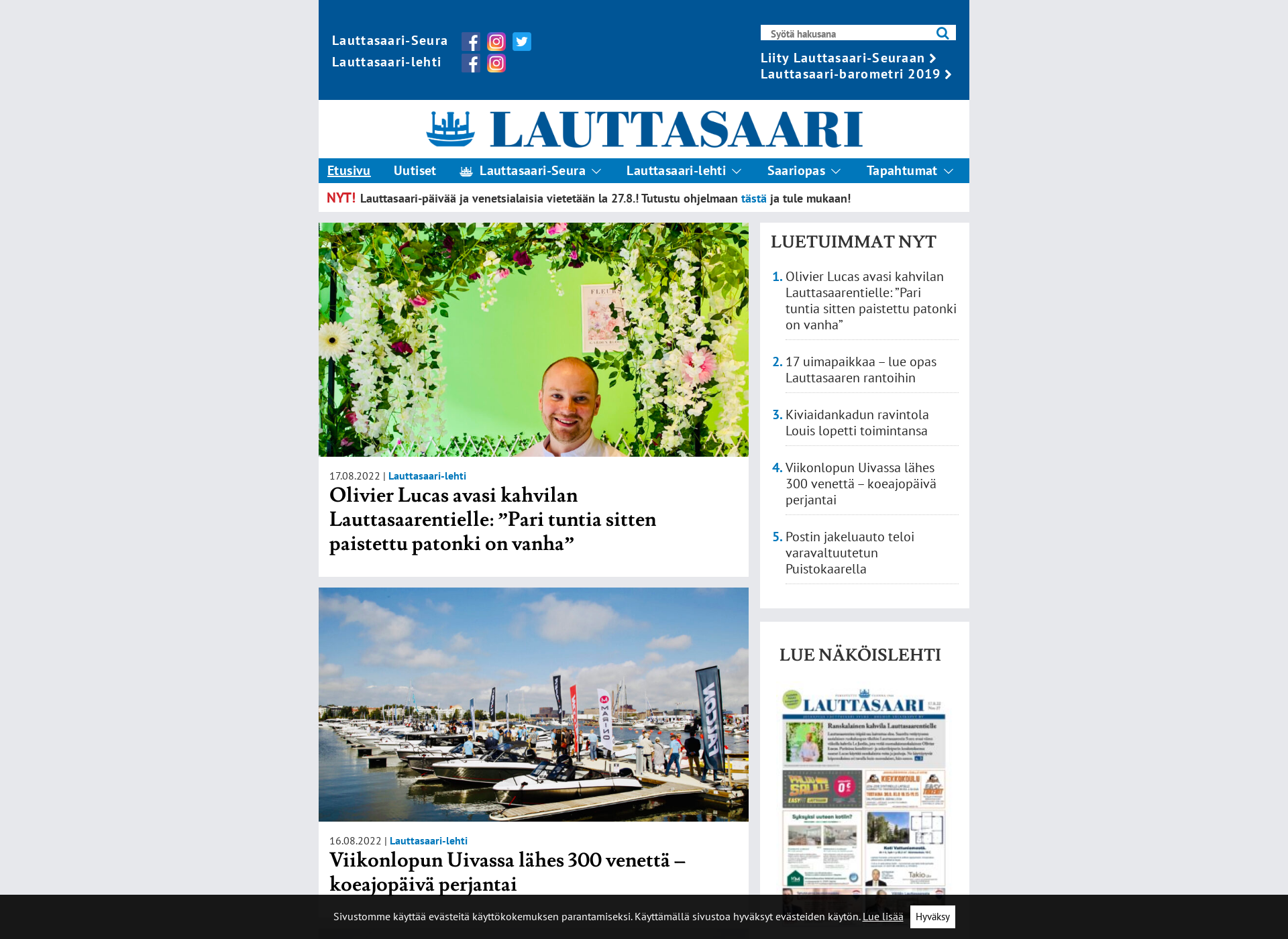Skärmdump för lauttasaari.fi