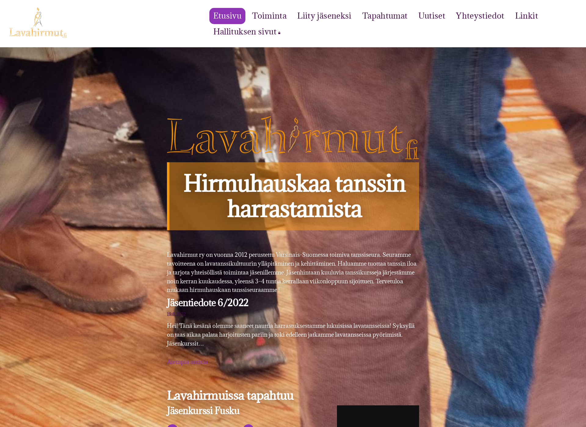 Skärmdump för lavahirmut.fi